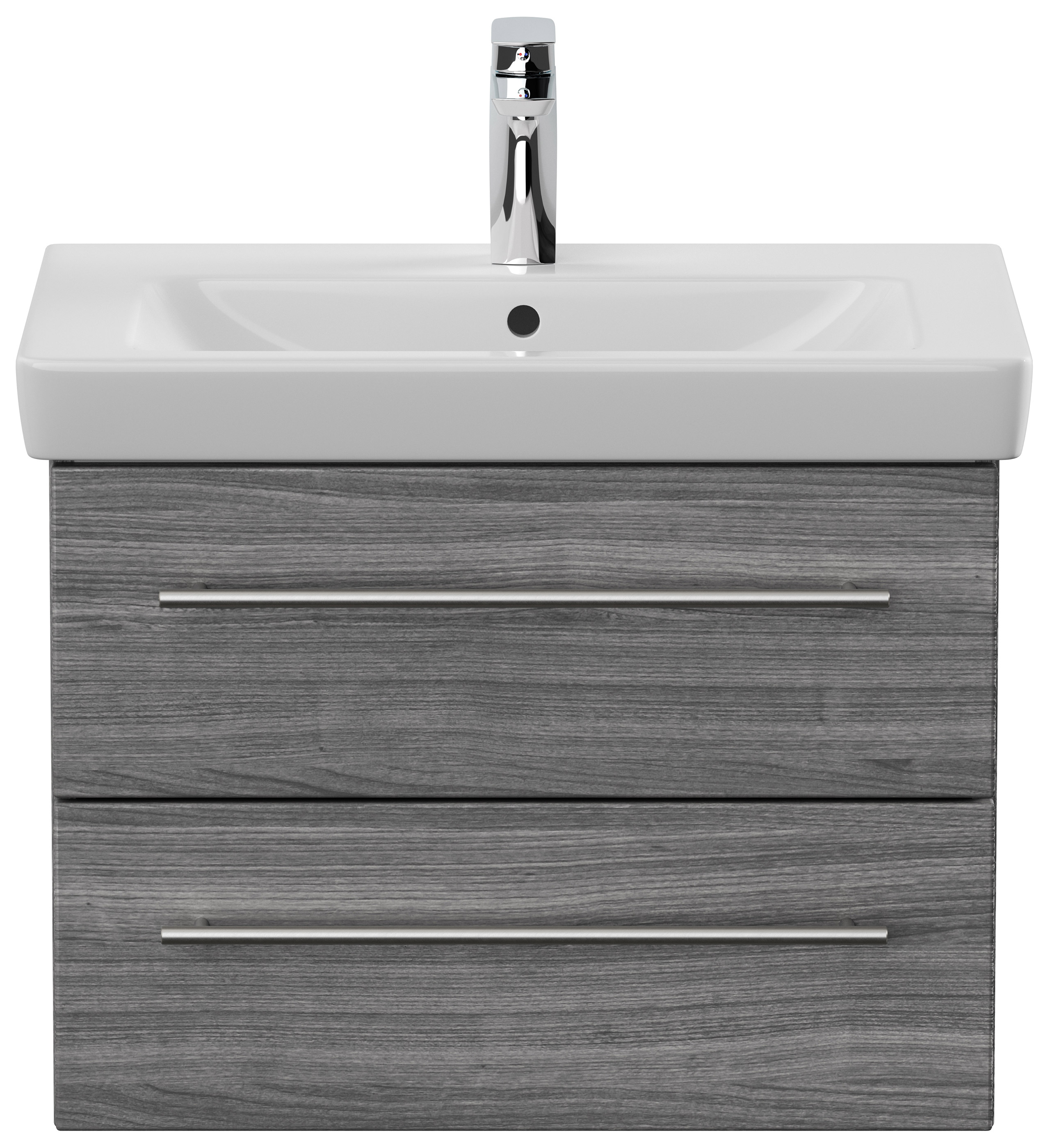Badmöbel mit Villeroy & Boch Subway 2.0 Waschbecken 65 cm silbereiche