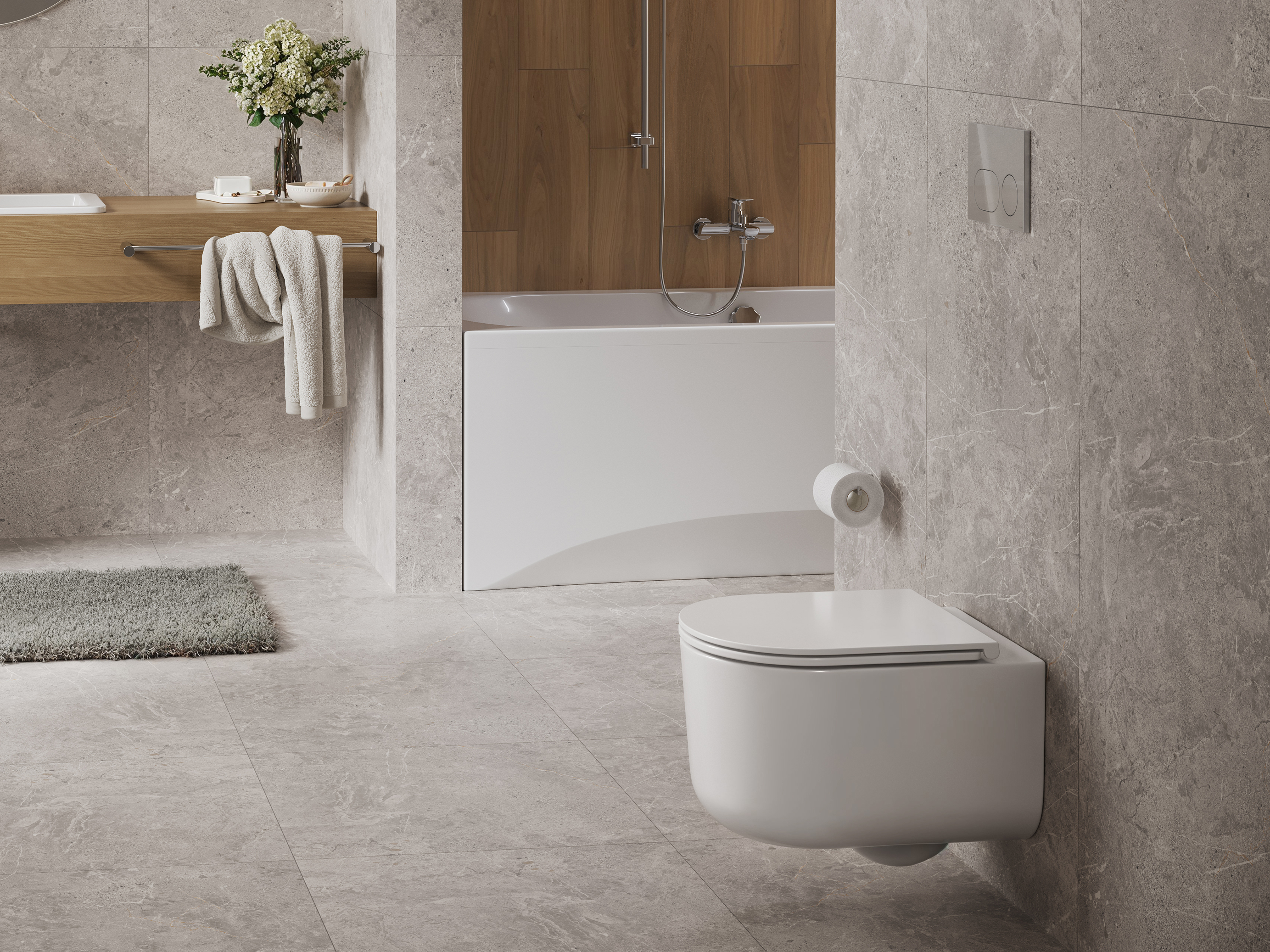 Wand-WC Komplettset INTRO mit WC-Sitz-Absenkenautomatik und Tornado-Spülung