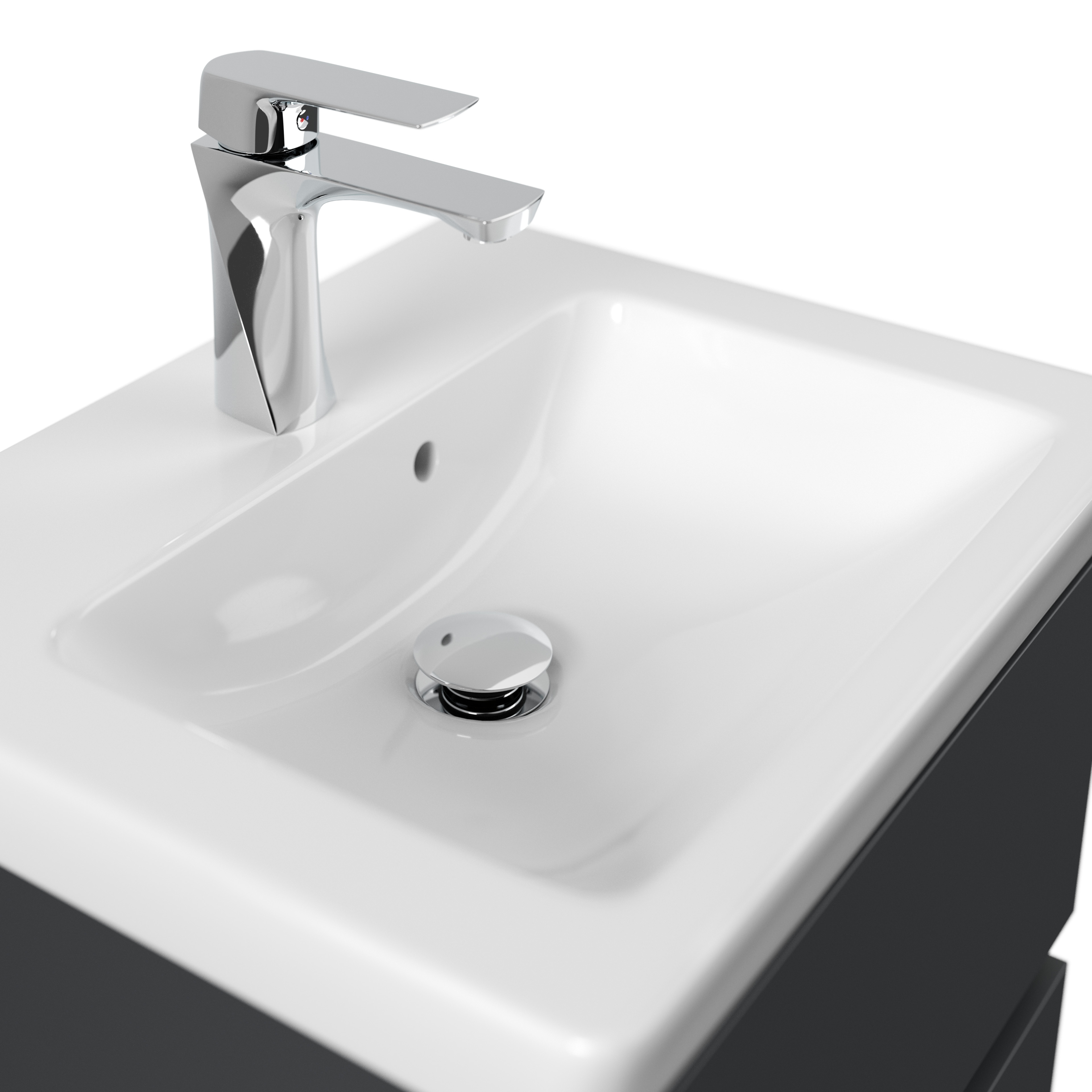 Badmöbel mit Villeroy & Boch Subway 2.0 Waschbecken 50 cm SoftClose grafit