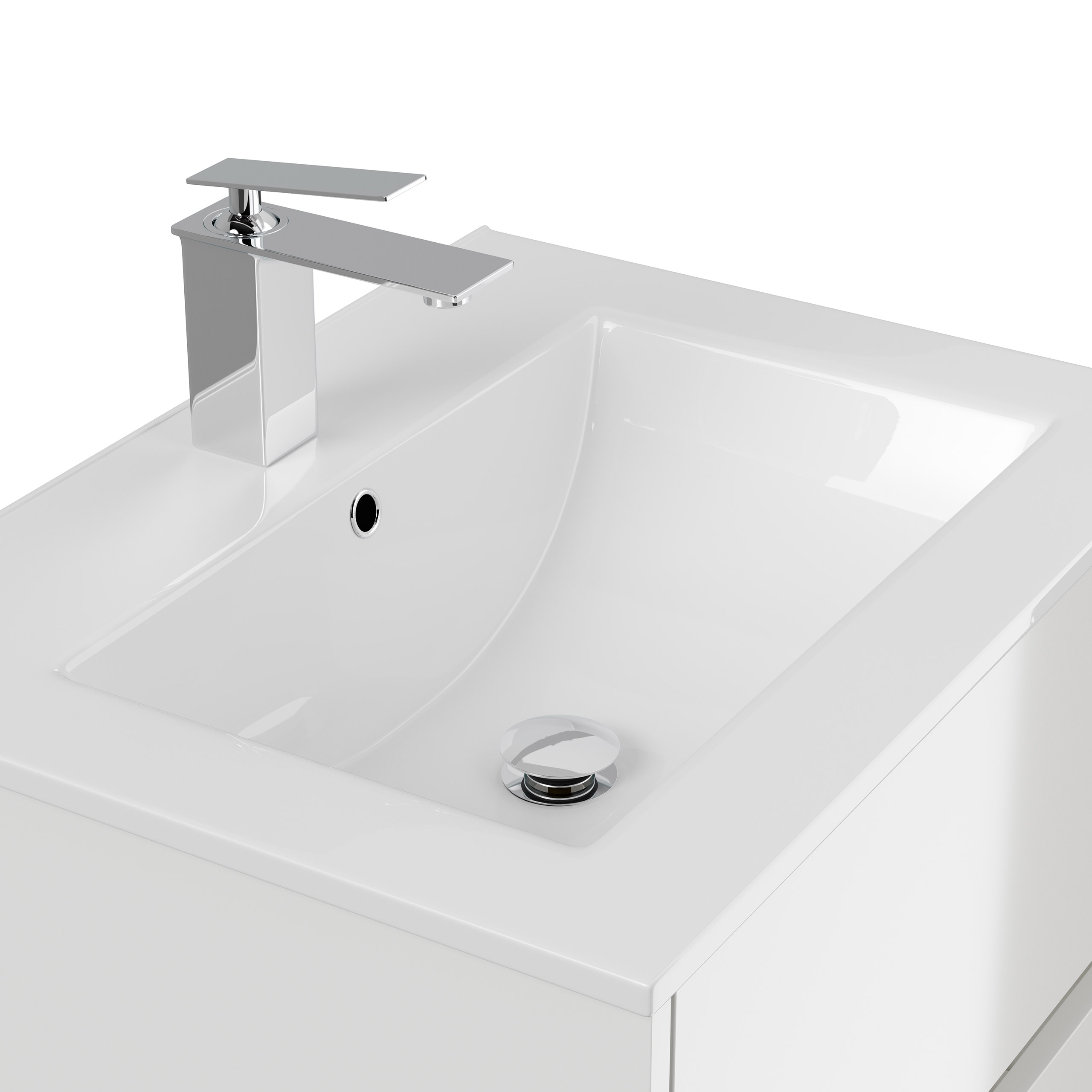 Badmöbelset Taifun 60cm 2tlg mit Spiegelschrank weiß Hgl