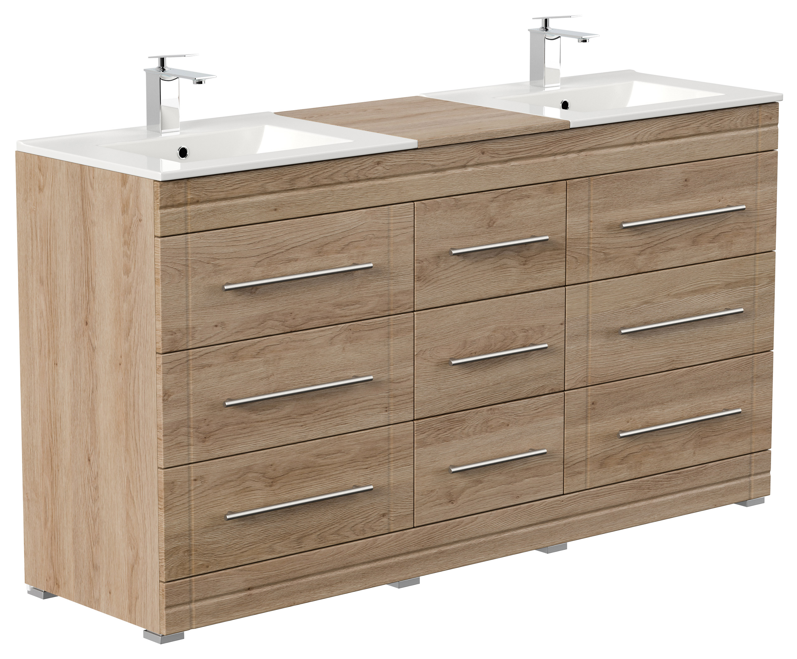 Stand Badmöbel Cosmo Modern SoftClose eiche hell