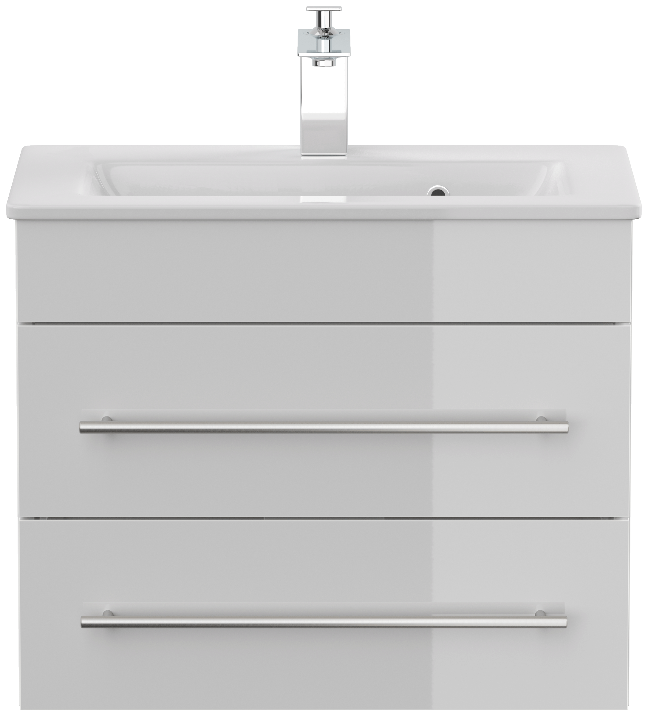 Badmöbel Mars 600 SlimLine 60x36cm mit 2 SoftClose Schubladen weiss hochglanz
