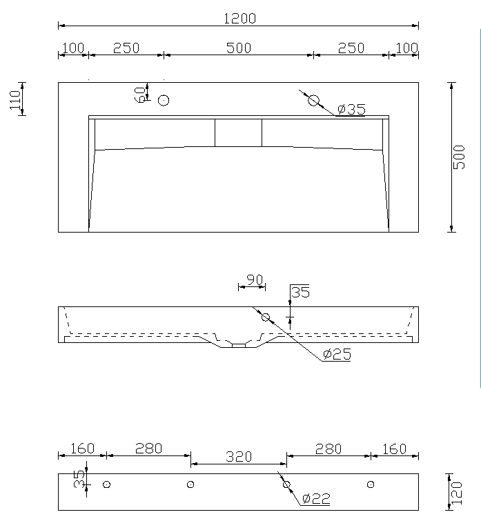 Badmöbel Design 1200 Doppel anthrazit