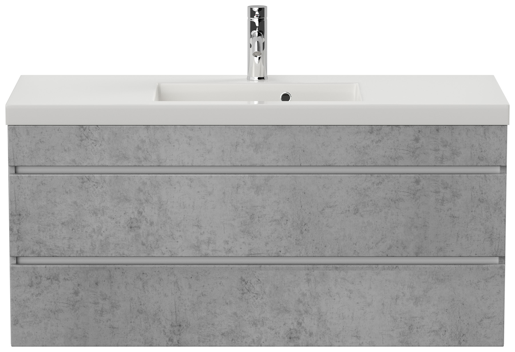Badmöbel GENEVA 120 SoftClose beton mit grifflosen Schubladen