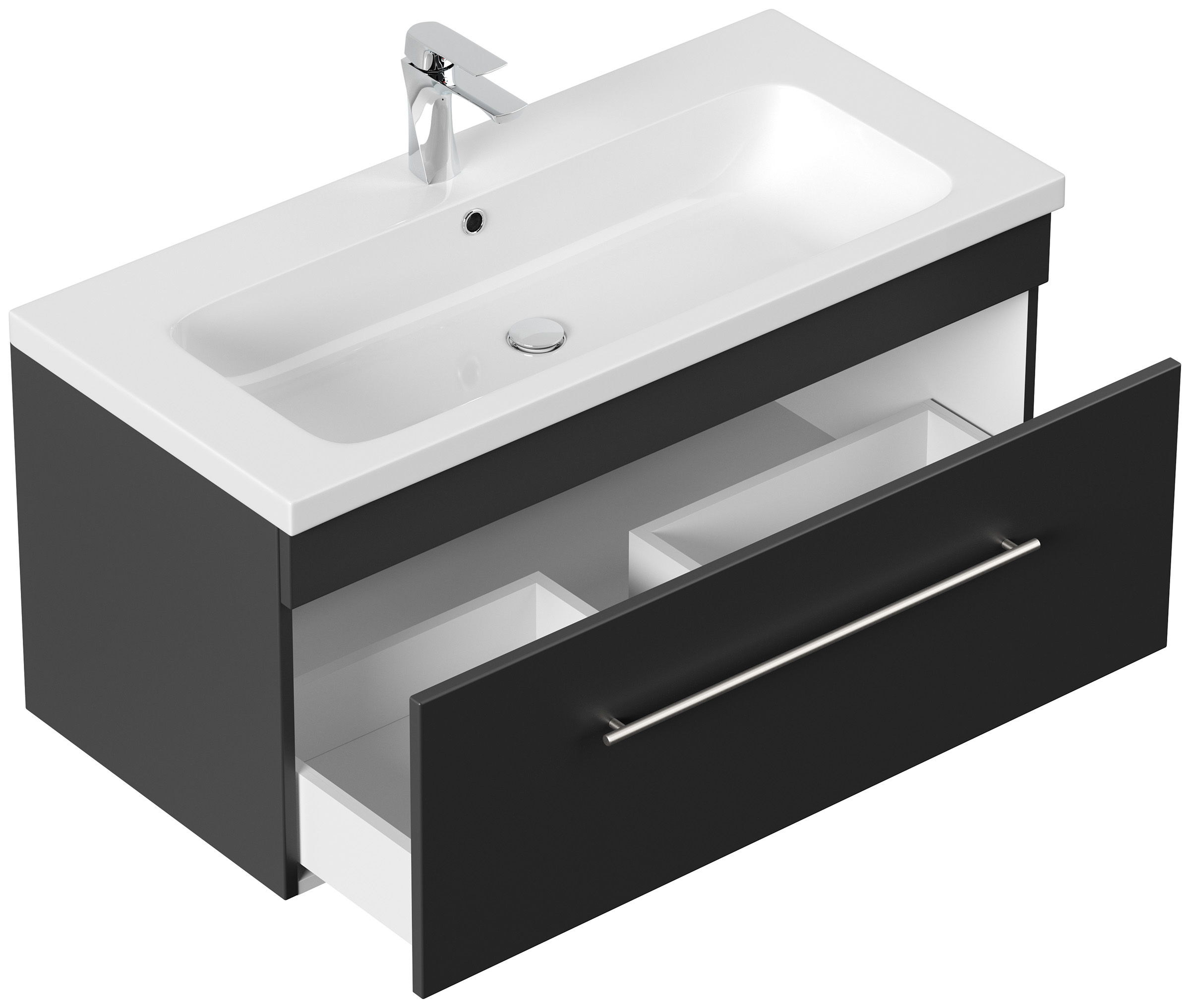 Badmöbel Diora 100cm SoftClose schwarz