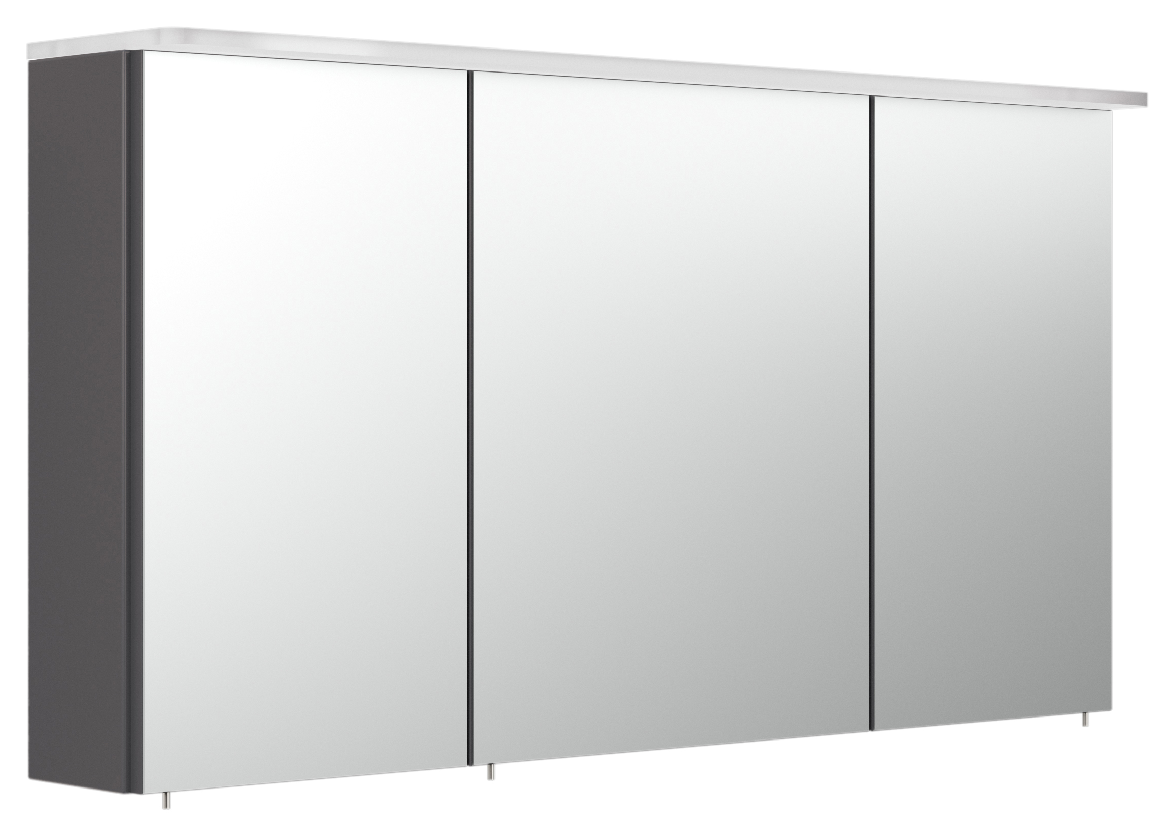 Spiegelschrank 120cm inkl.Design Acryl-Lampe und Glasböden anthrazit