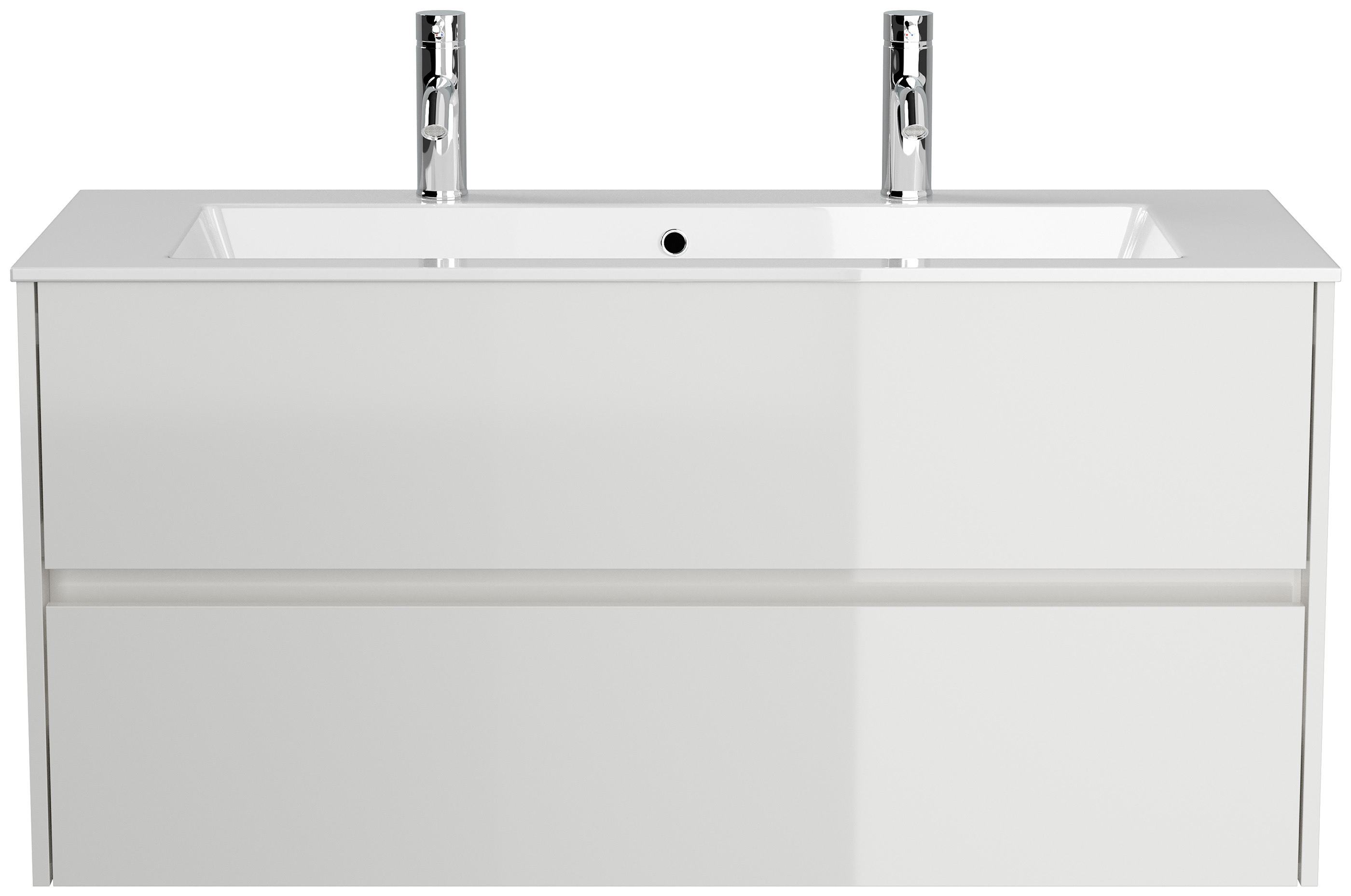 Doppelbadmöbel Taifun & Waschtisch 120 cm 2 Greif SoftClose weiß Hgl