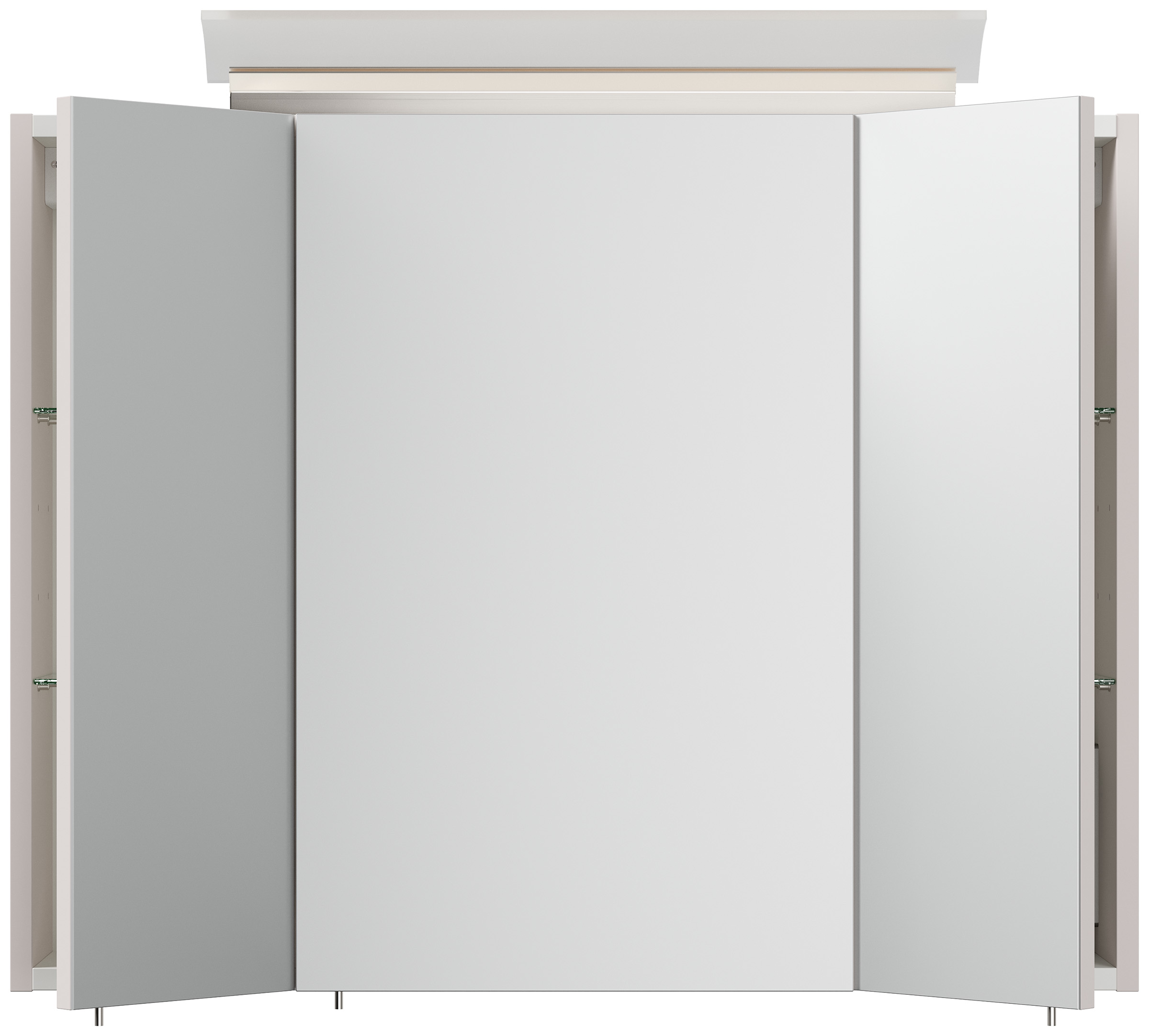 Spiegelschrank 80cm inkl. Design LED-Lampe und Glasböden eiche gold