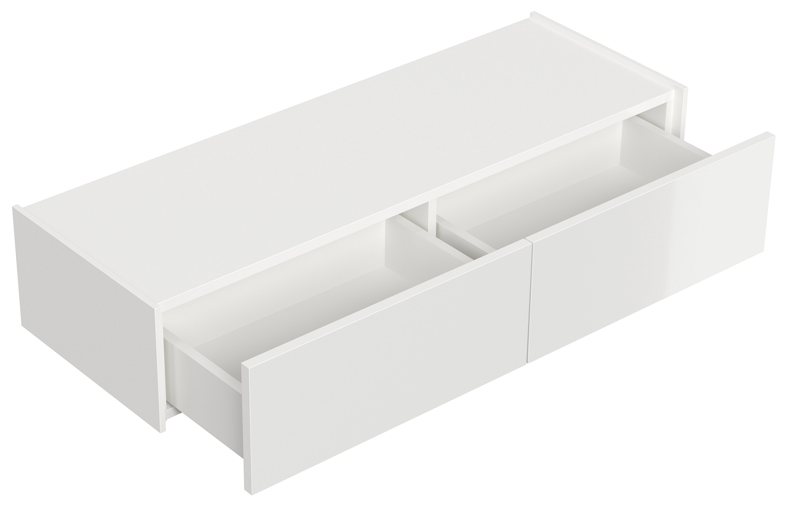 Hängekonsole Sideboard Urban Slimline 2 Push-to-open Einzüge lackiert Weiß Hgl