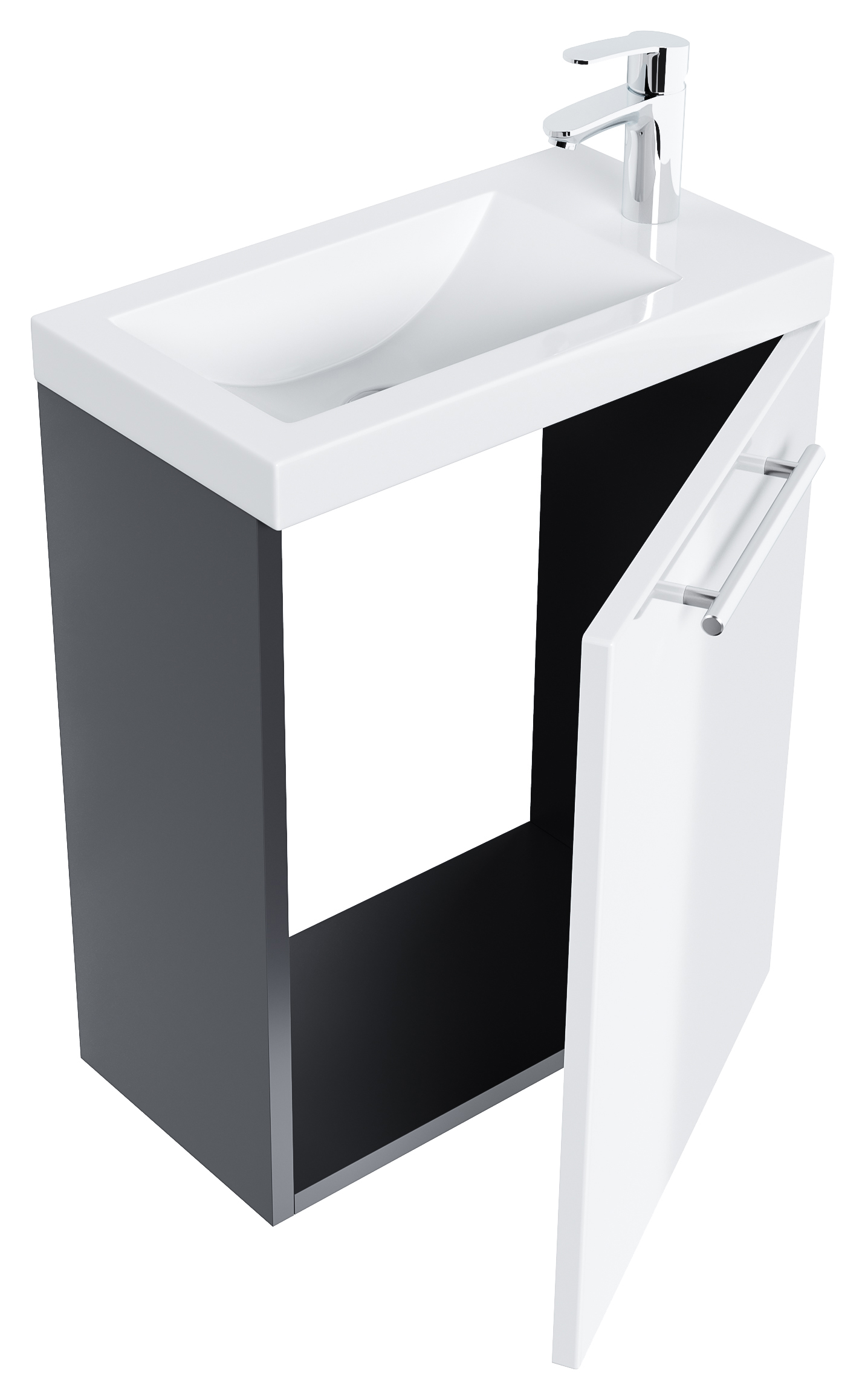 Badmöbel Salona 50 cm Weiss / Grafit