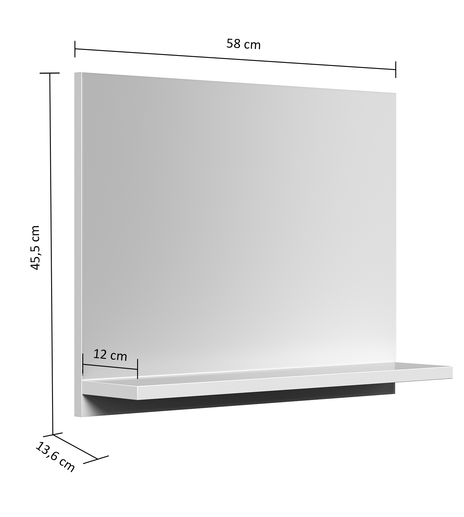 Badmöbel-Set Slimline Vega 2tlg mit Spiegel SoftClose weiss hochglanz/weiss matt
