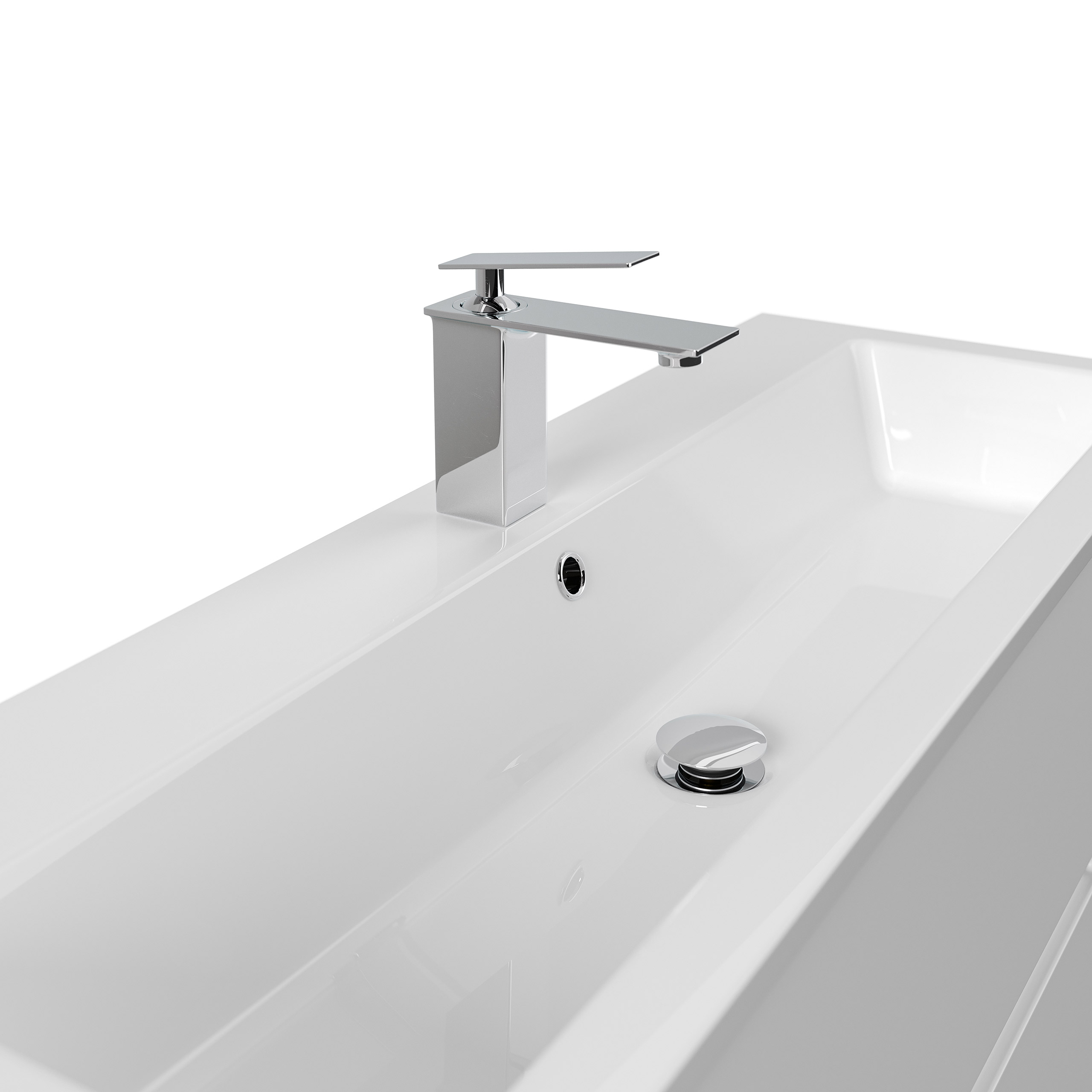 Badmöbel Mars 1000 SlimLine SoftClose Schubladen weiss mattiert