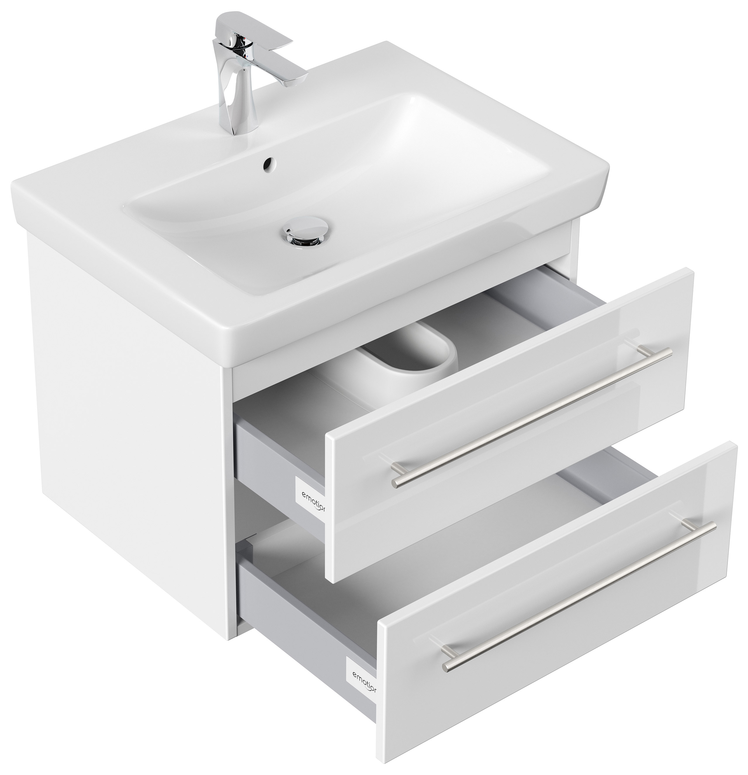 Badmöbel mit Villeroy & Boch Subway 2.0 Waschbecken 65 cm weiss hochglanz