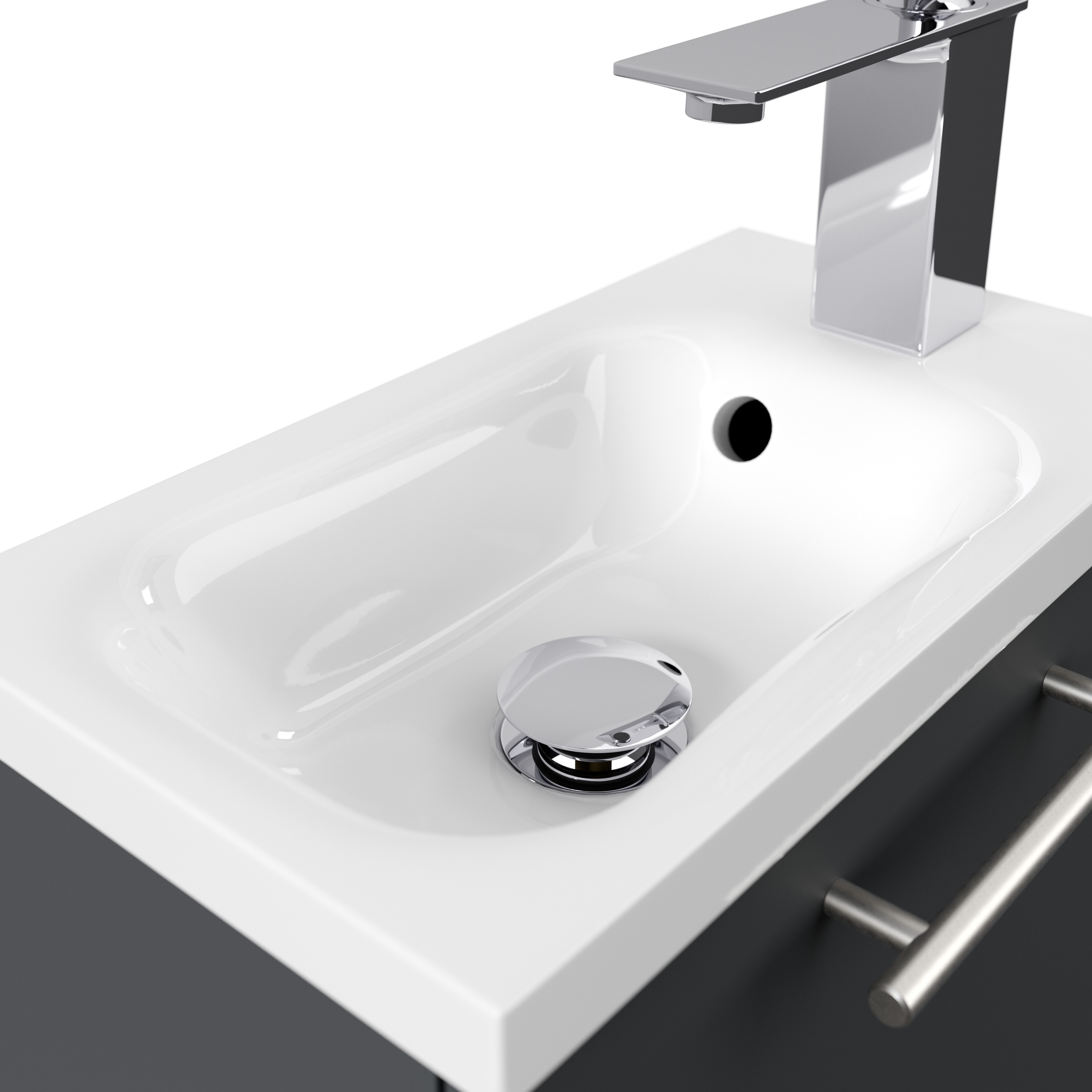 Gäste WC Badmöbel Pico Slimline 40cm SoftClose grafit