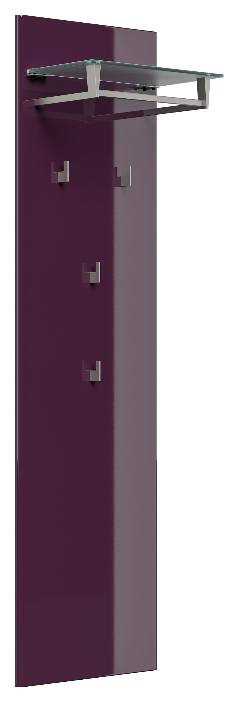 Garderobe Emotion 4 Haken & Hutablage 45x160 cm Brombeer