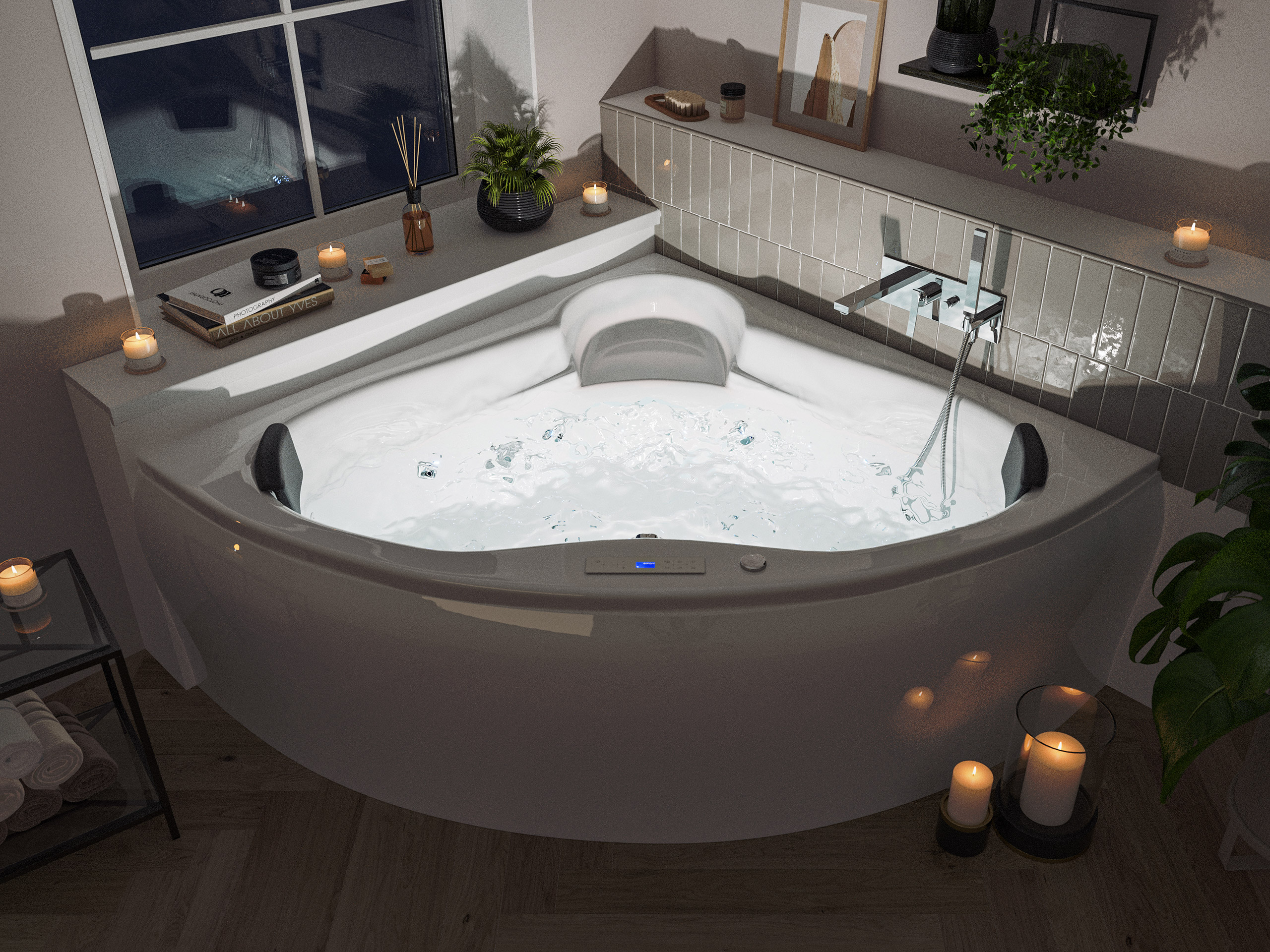 Eck Whirlpool Selene 140x140x59 Made in Germany 22 Düsen ohne Armatur