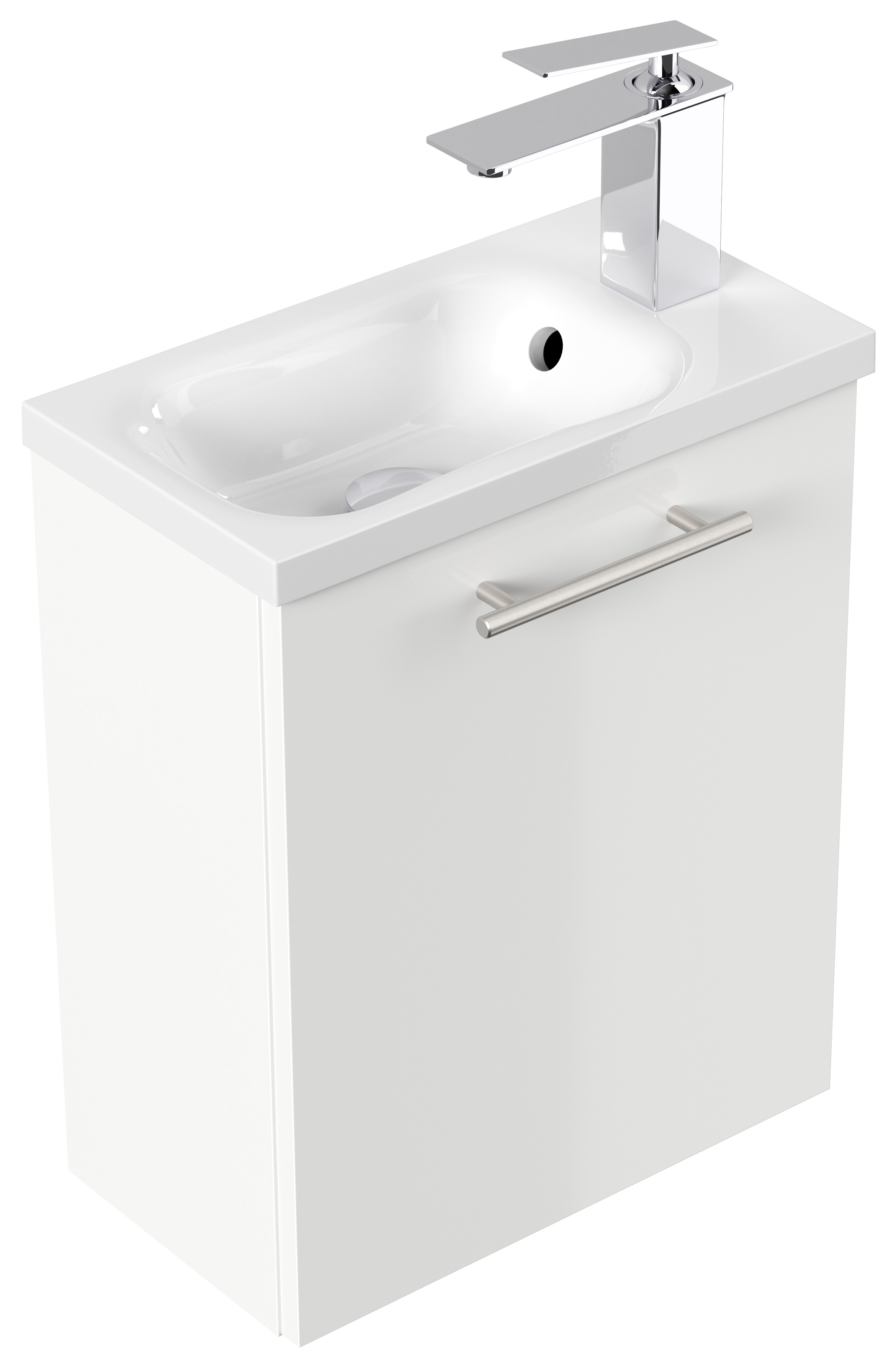 Gäste WC Badmöbel Pico Slimline 40cm SoftClose weiß hochglanz