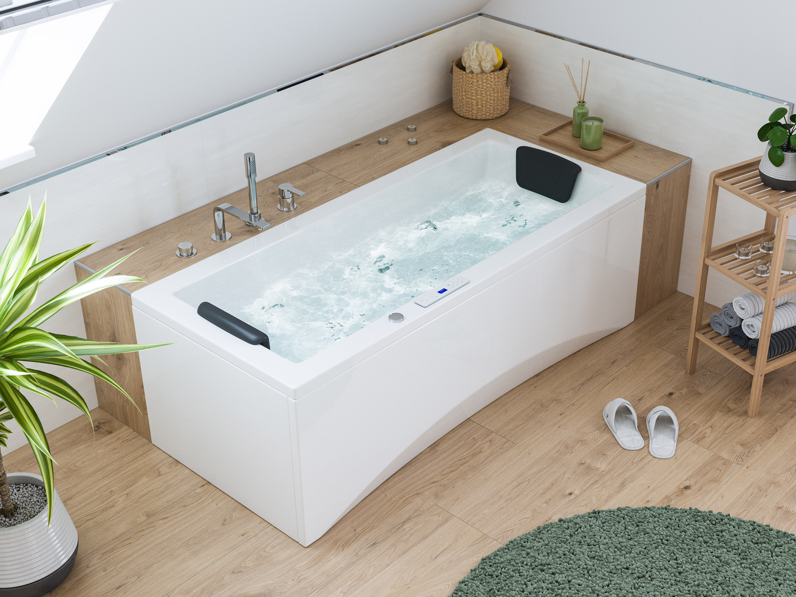 Rechteck Whirlpool Unity 170x75 Made in Germany 22 Massagedüsen ohne Armatur