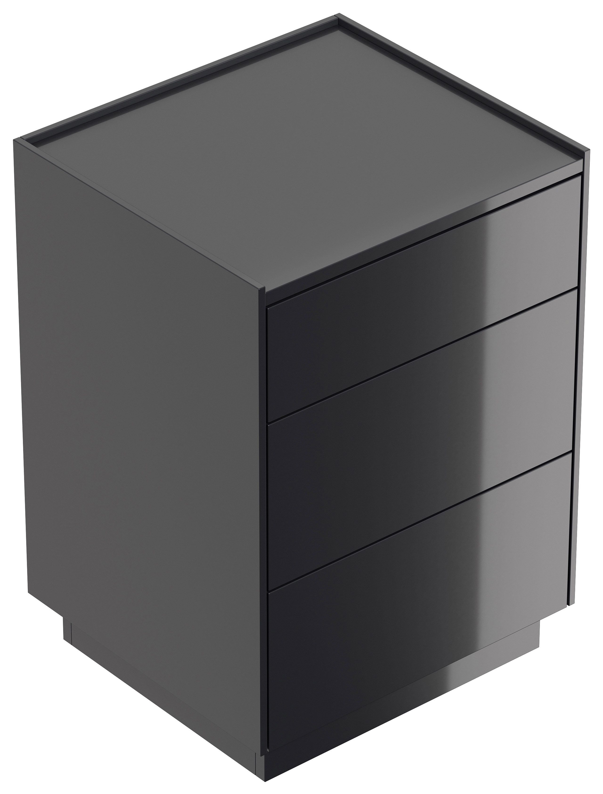 Nachttisch Lux M 50cm, 3 Pushauszüge lackiert Grafit Hgl für Boxspringbett