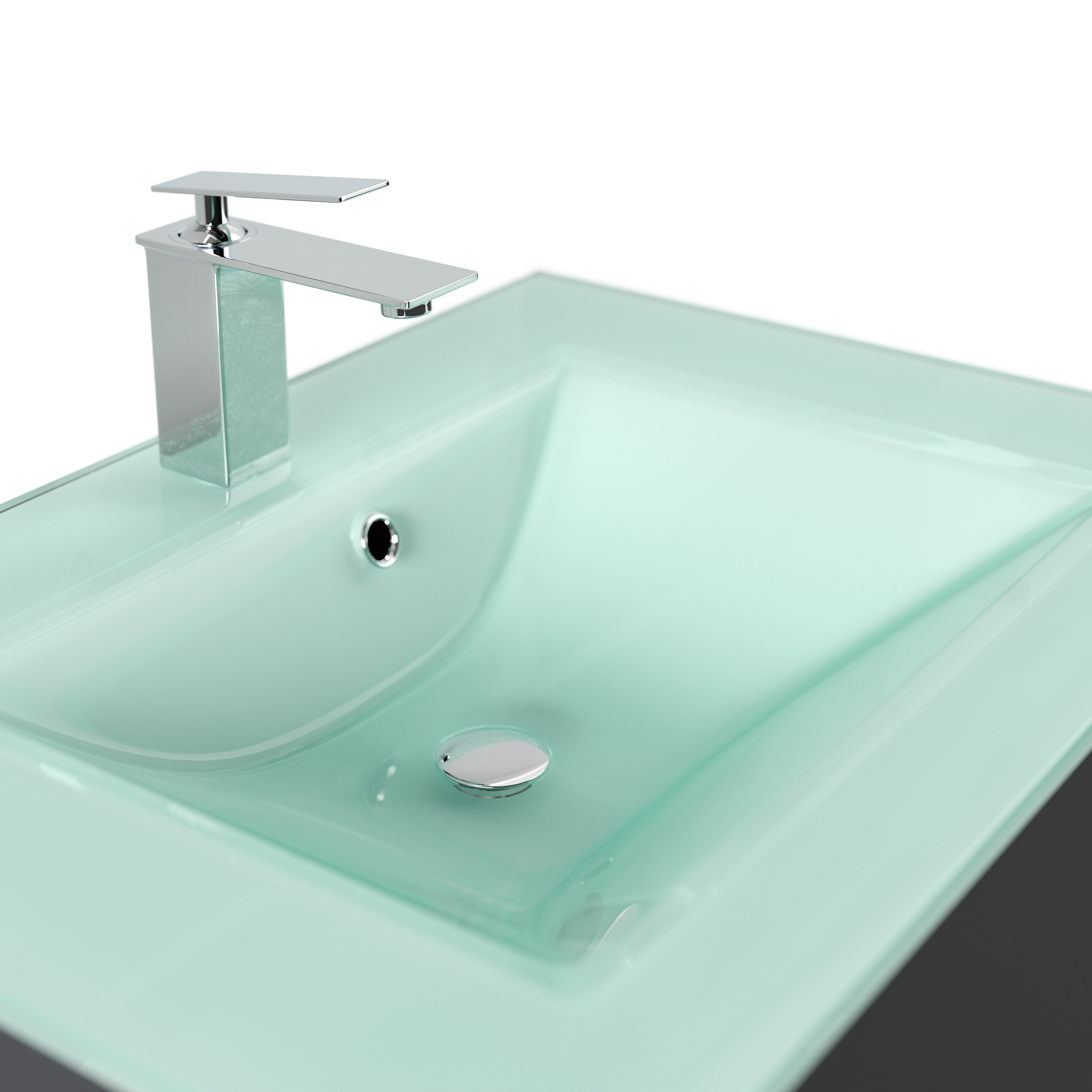 Badmöbel Lina & Waschtisch 70cm 2 Greifraum SoftClose Auszüge grafit