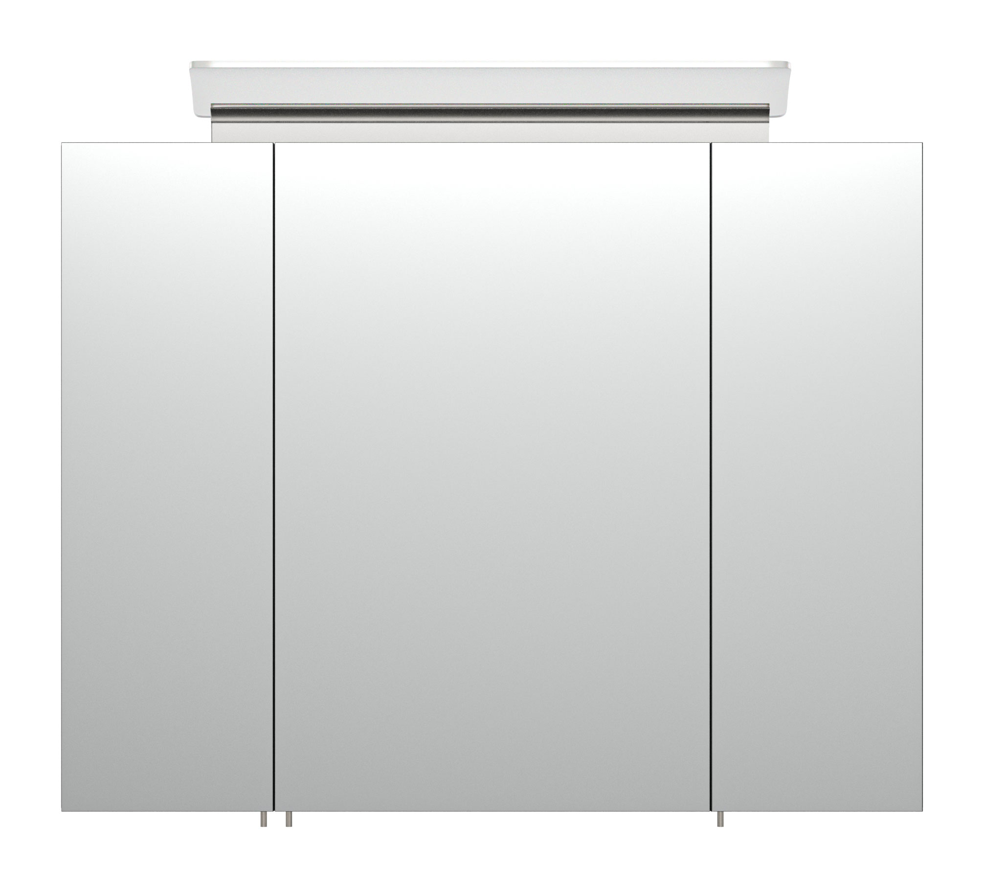 Spiegelschrank 80cm inkl. Design LED-Lampe und Glasböden schwarz