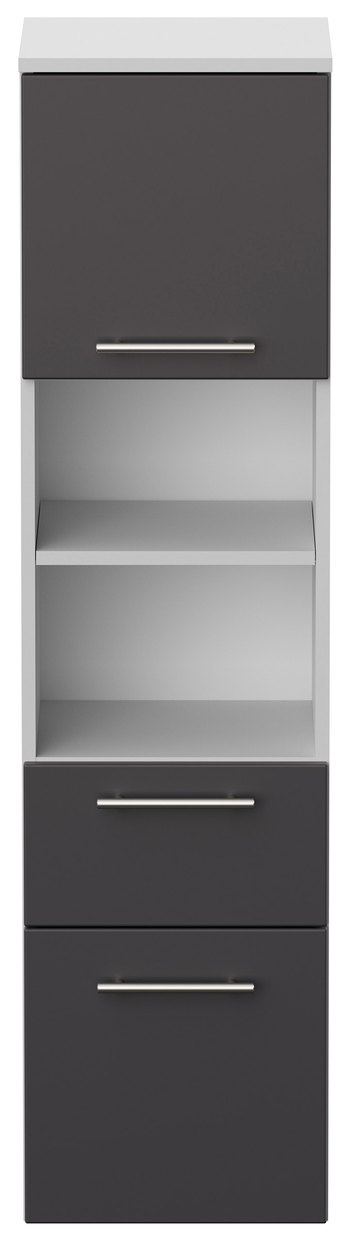 Hochschrank SANTINI 135cm weiss matt mit Fronten in anthrazit