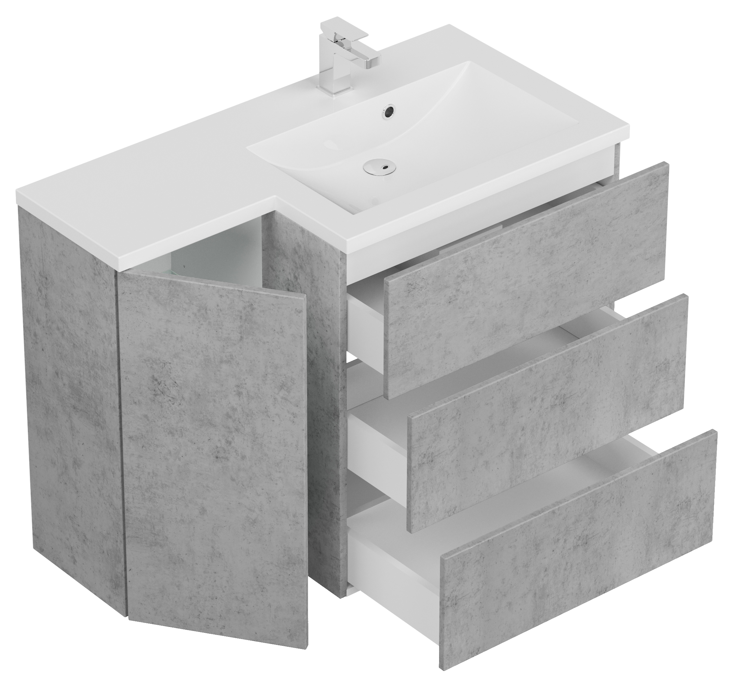 Badblock Adelia links SoftClose beton