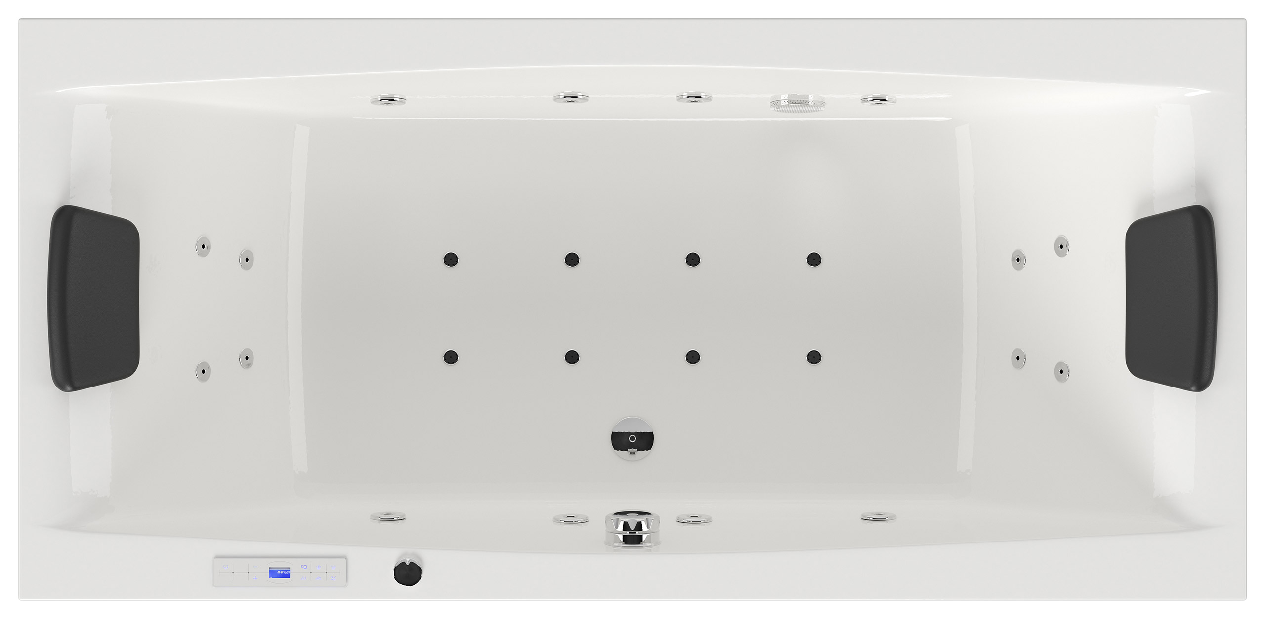 Rechteck Whirlpool Unity 190x90 Made in Germany 24 Düsen Befüllung Überlauf