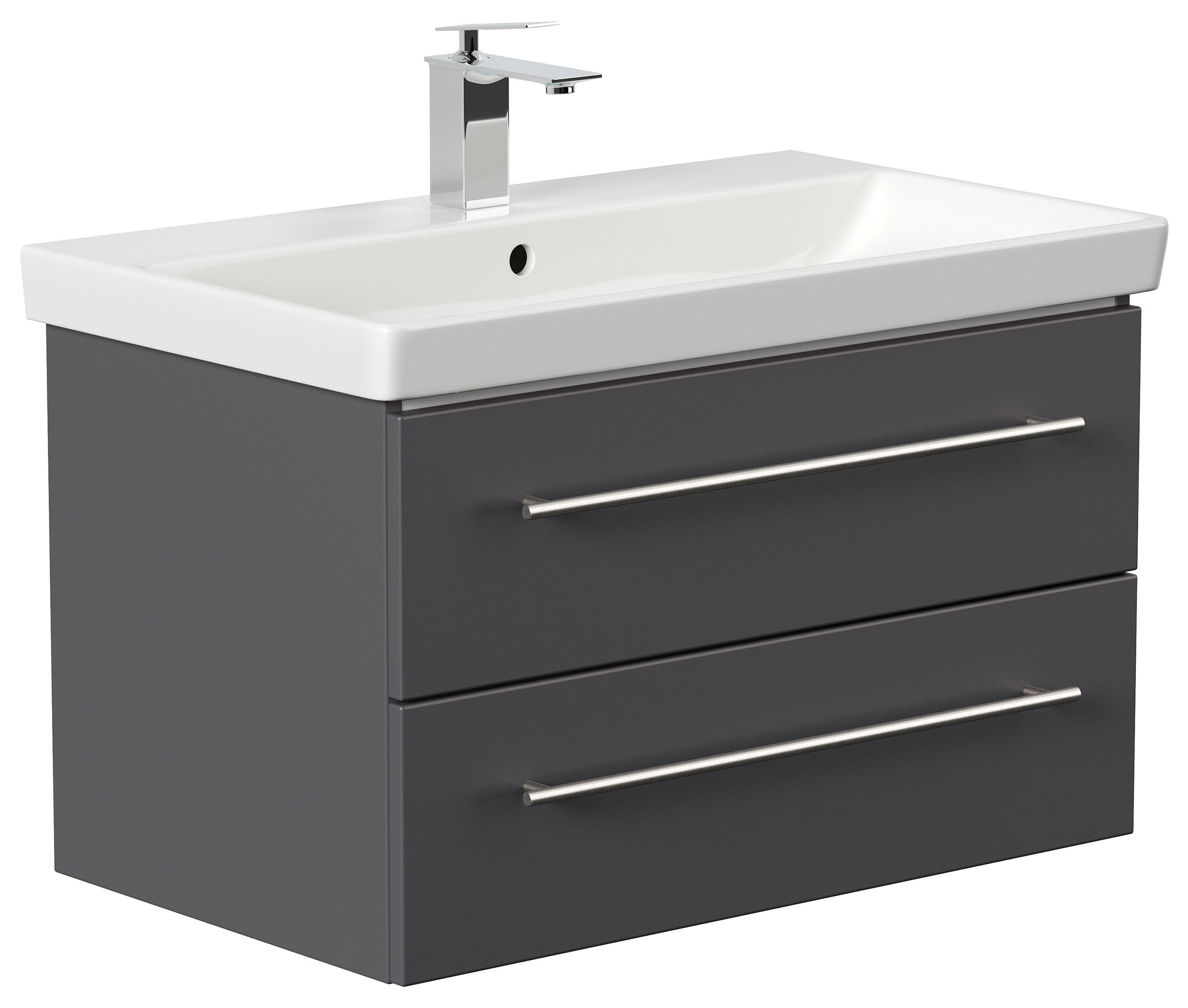 Badmöbel mit Villeroy & Boch Avento Waschbecken 80cm SoftClose anthrazit