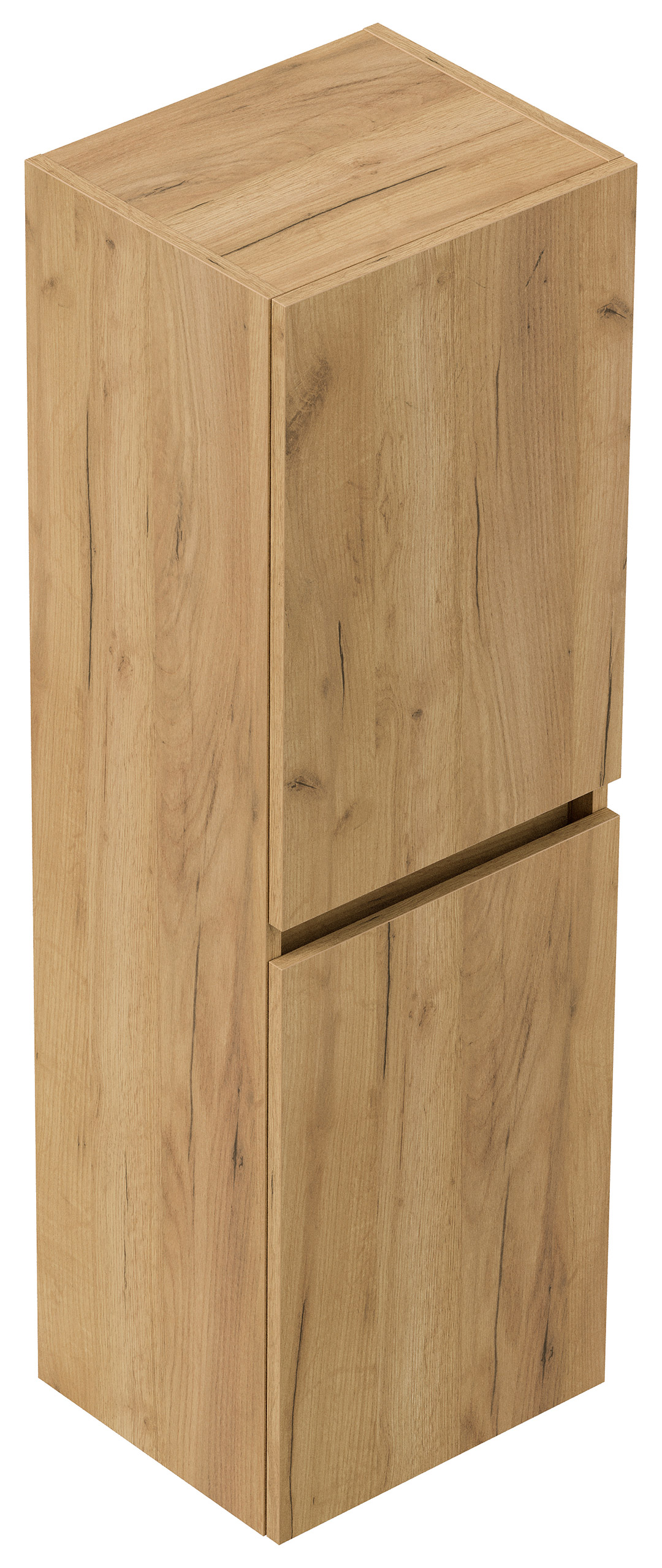 Badezimmer Hochschrank 112cm Softclose Taifun zur Wandmontage eiche gold