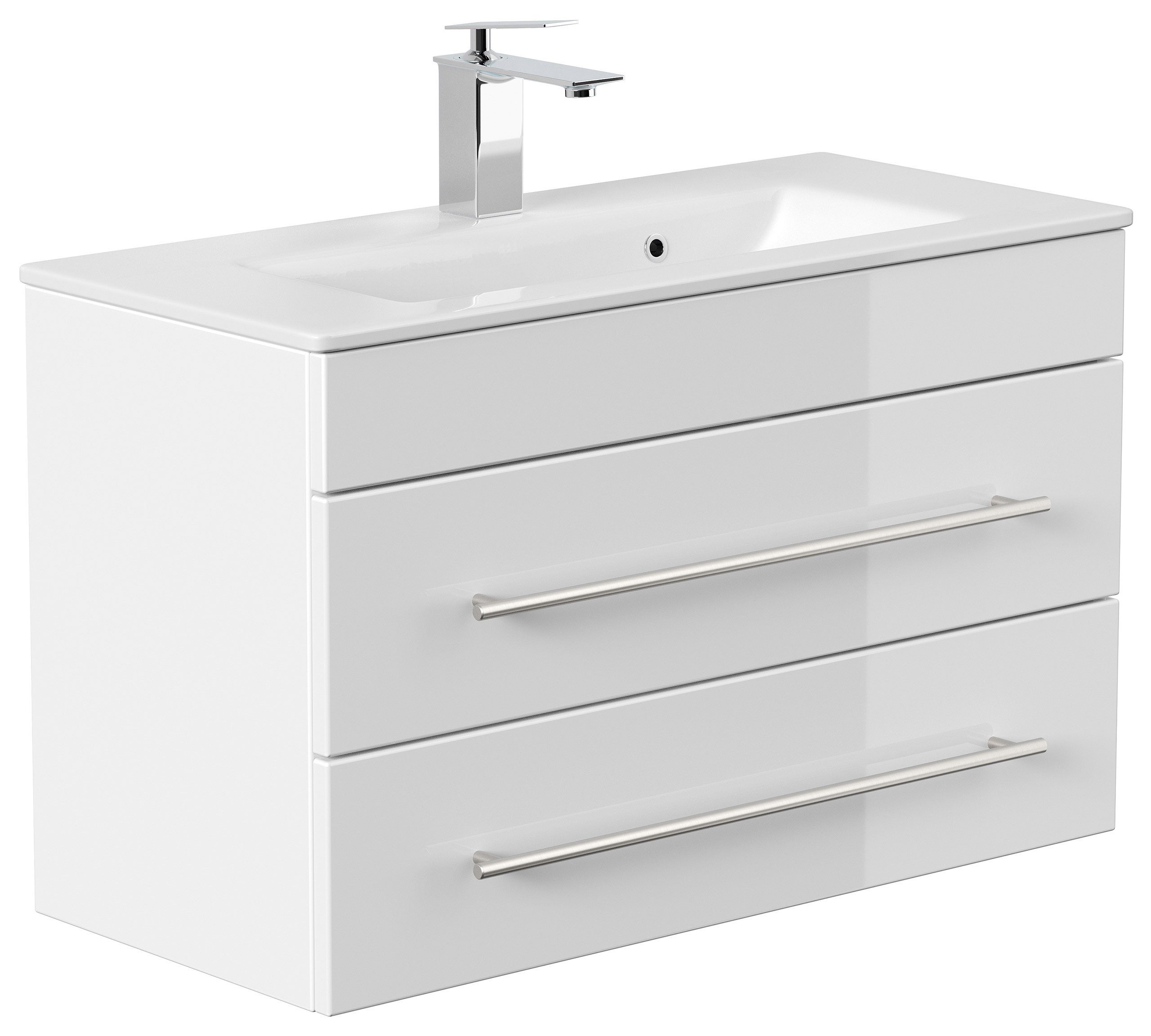 Badmöbel Mars 800 SlimLine SoftClose weiss hochglanz Badmöbel Mars 800 SlimLine SoftClose weiss hochglanz