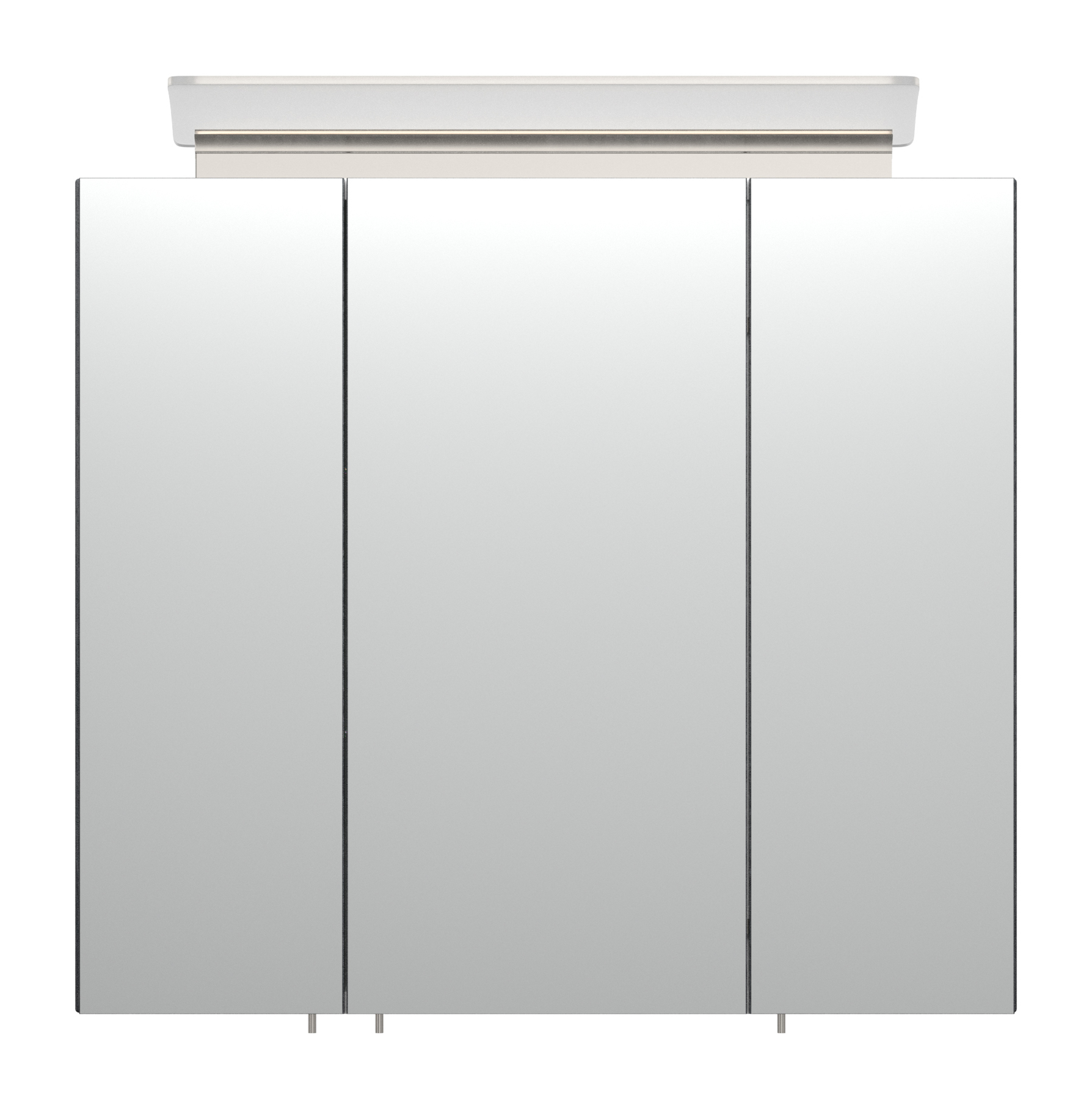Spiegelschrank 70cm inkl. Design LED-Lampe und Glasböden anthrazit gemasert