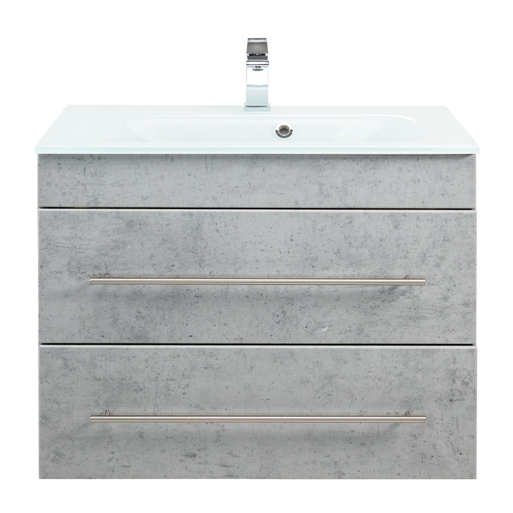 Badmöbel Vitro 750 mit Glaswaschbecken SoftClose beton Badmöbel Vitro 750 mit Glaswaschbecken SoftClose beton