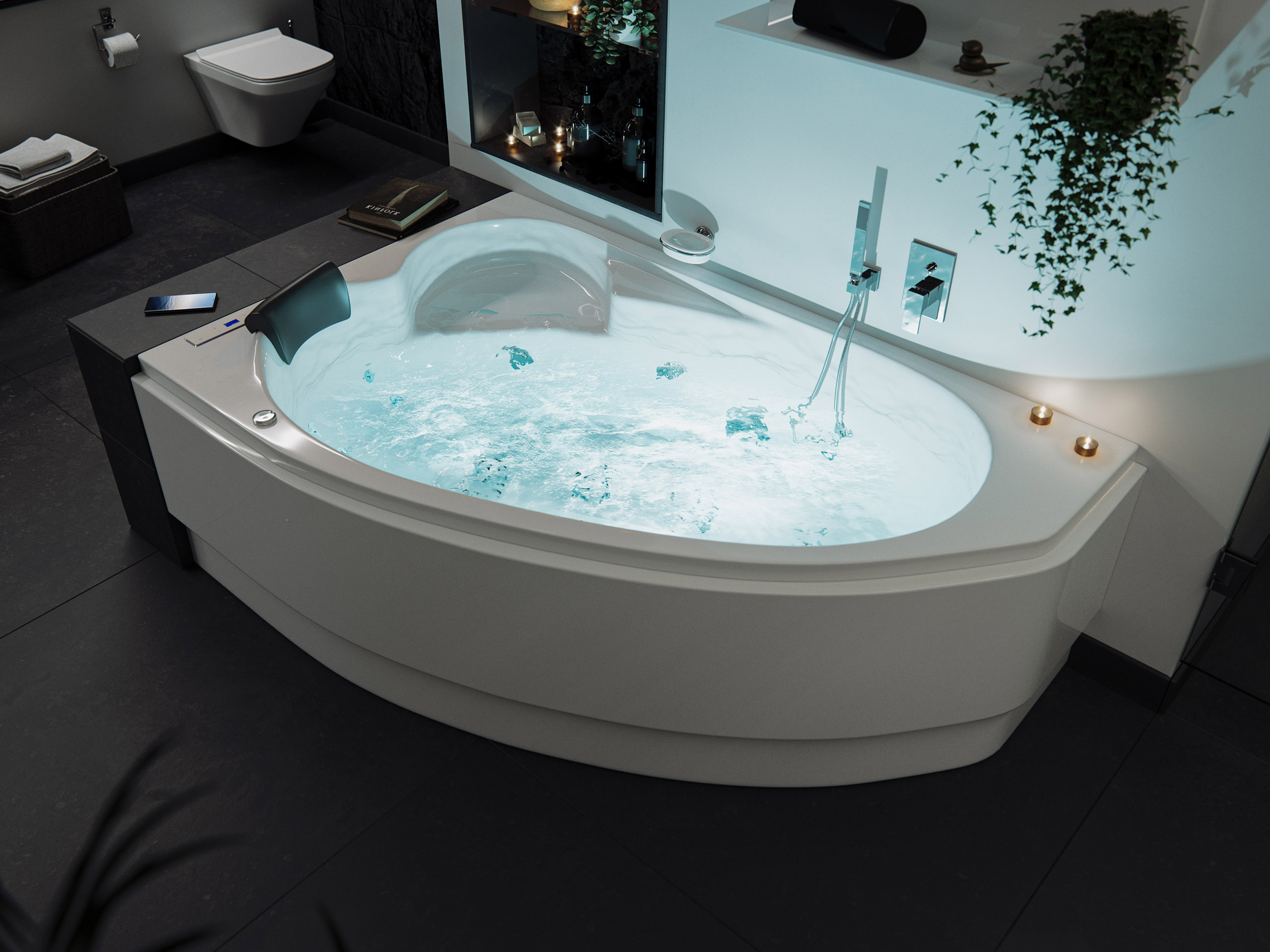 Whirlpool Constantin 170x110 links Made in Germany 18 Düsen Befüllung Überlauf