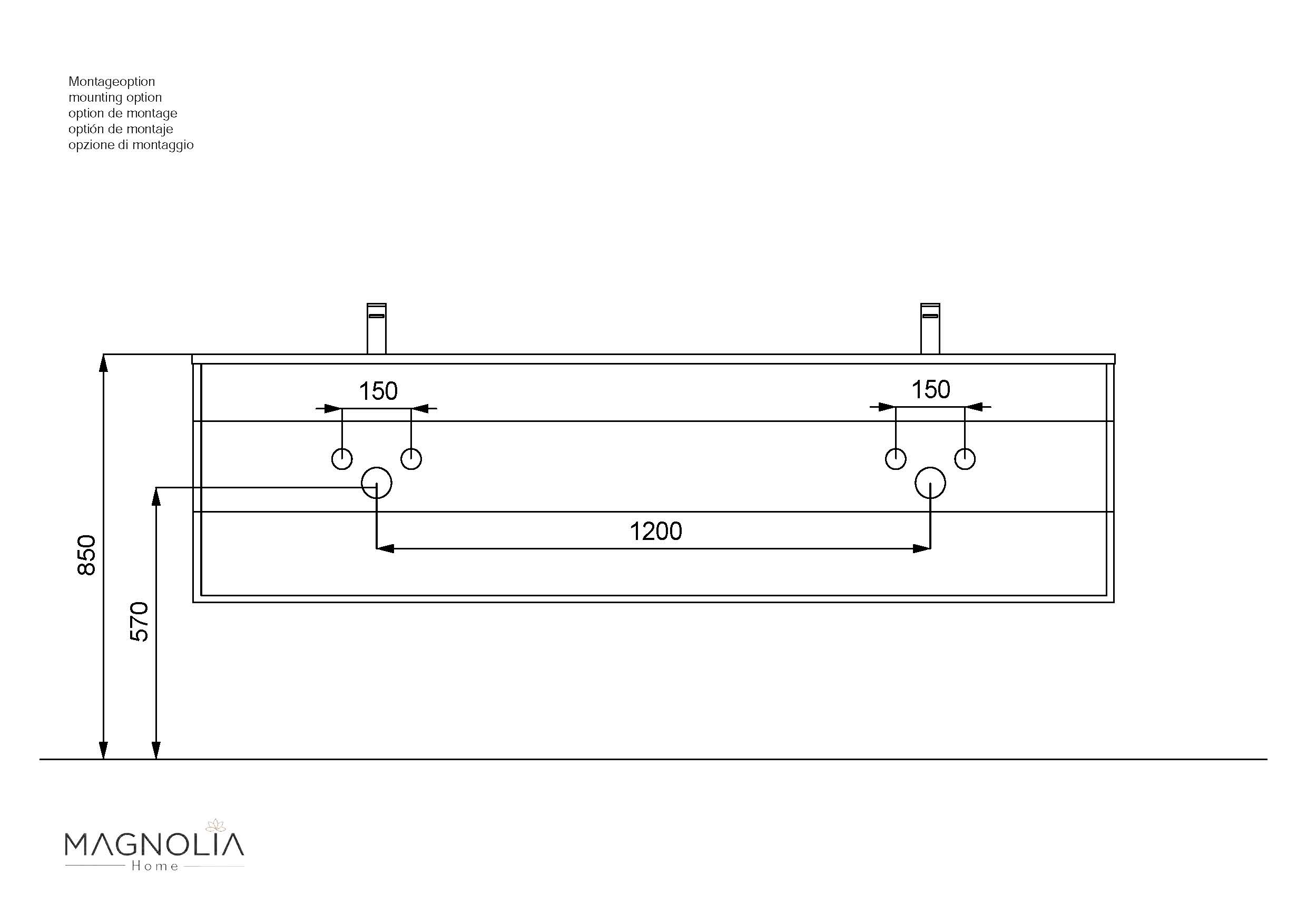 Badmöbel Compose 200 schwarzes Waschbecken SoftClose beton