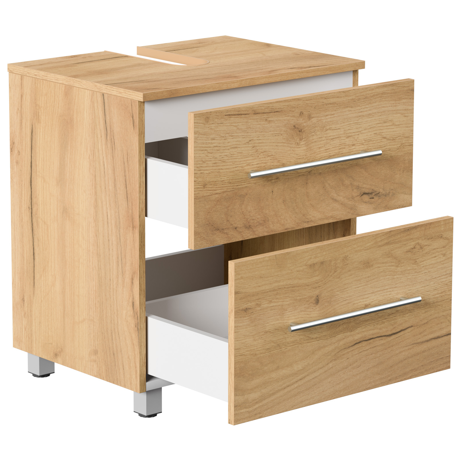 Universal Unterbau auf Standfüßen 55 cm SoftClose eiche gold