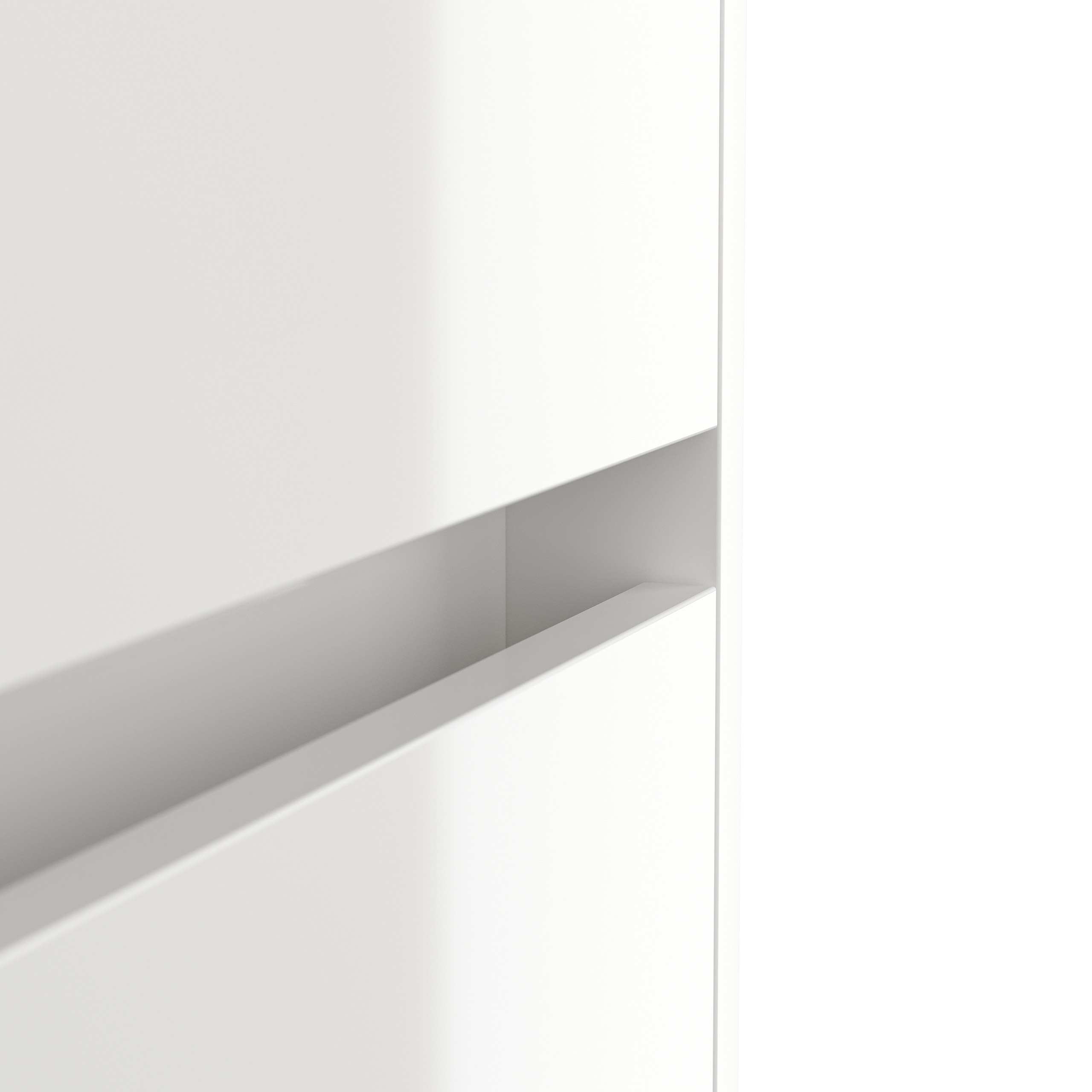 Raumwunder S Sideboard Kommode Greifraum 80cm 2 SoftClose 1 Tür Weiß/Eiche Top