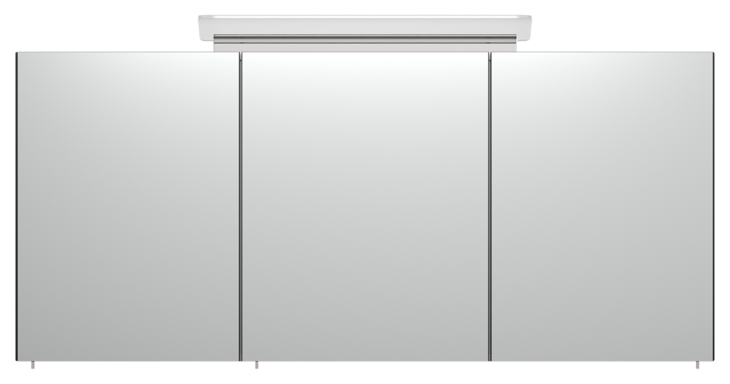 Spiegelschrank 140cm inkl. Design LED-Lampe und Glasböden schwarz