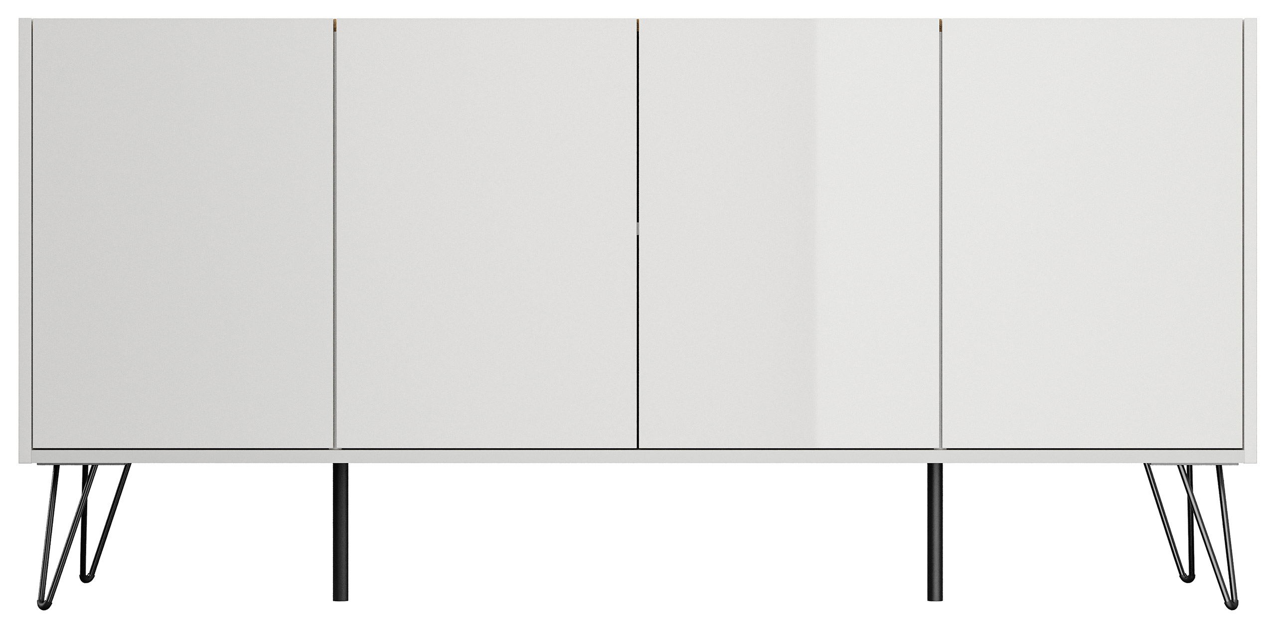 Raumwunder XL Sideboard Kommode Maxim 155cm stehend 4 Türen Grafit/Eiche Top