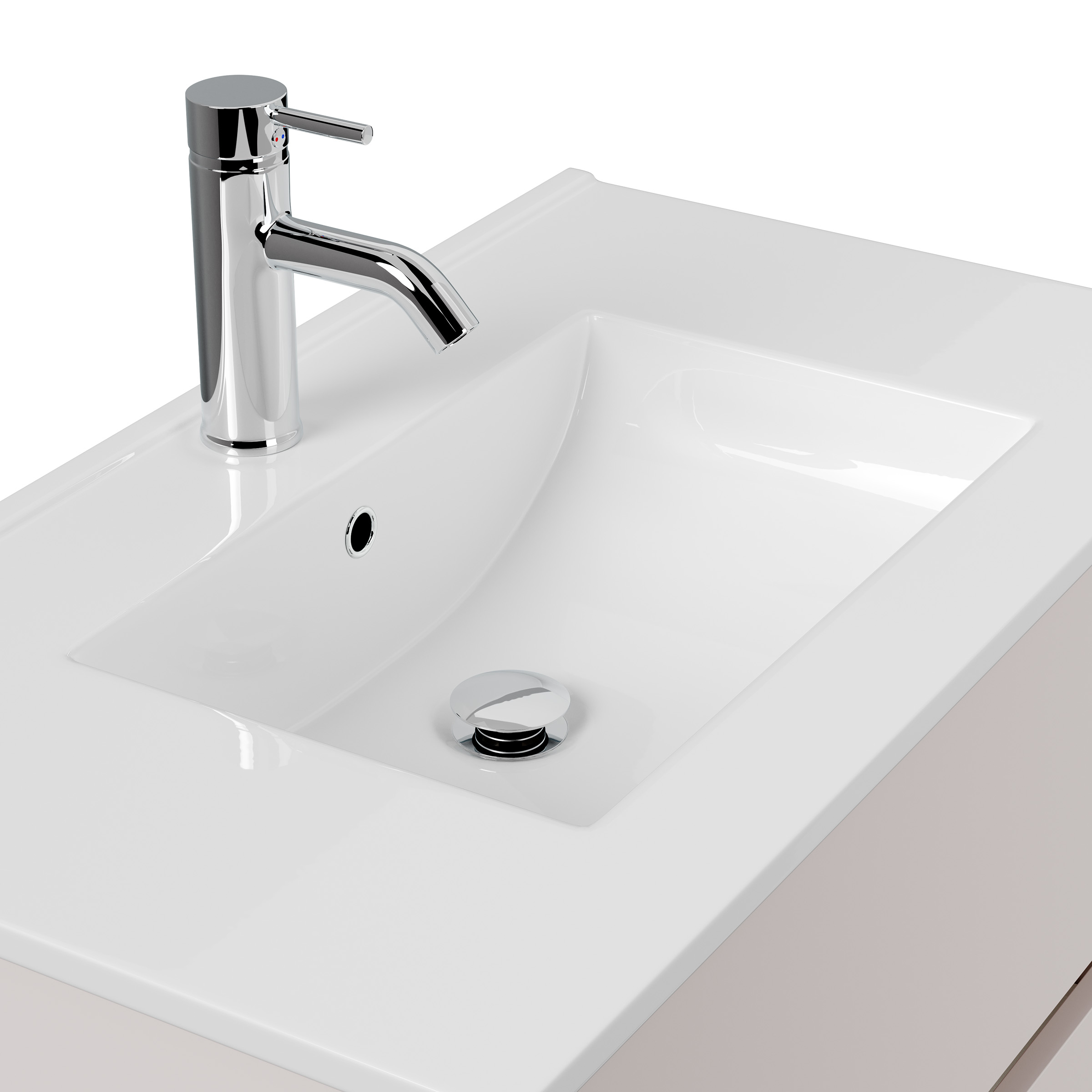Badmöbel Taifun & Waschtisch 80 cm 2 Greifraum SoftClose Auszüge eiche gold