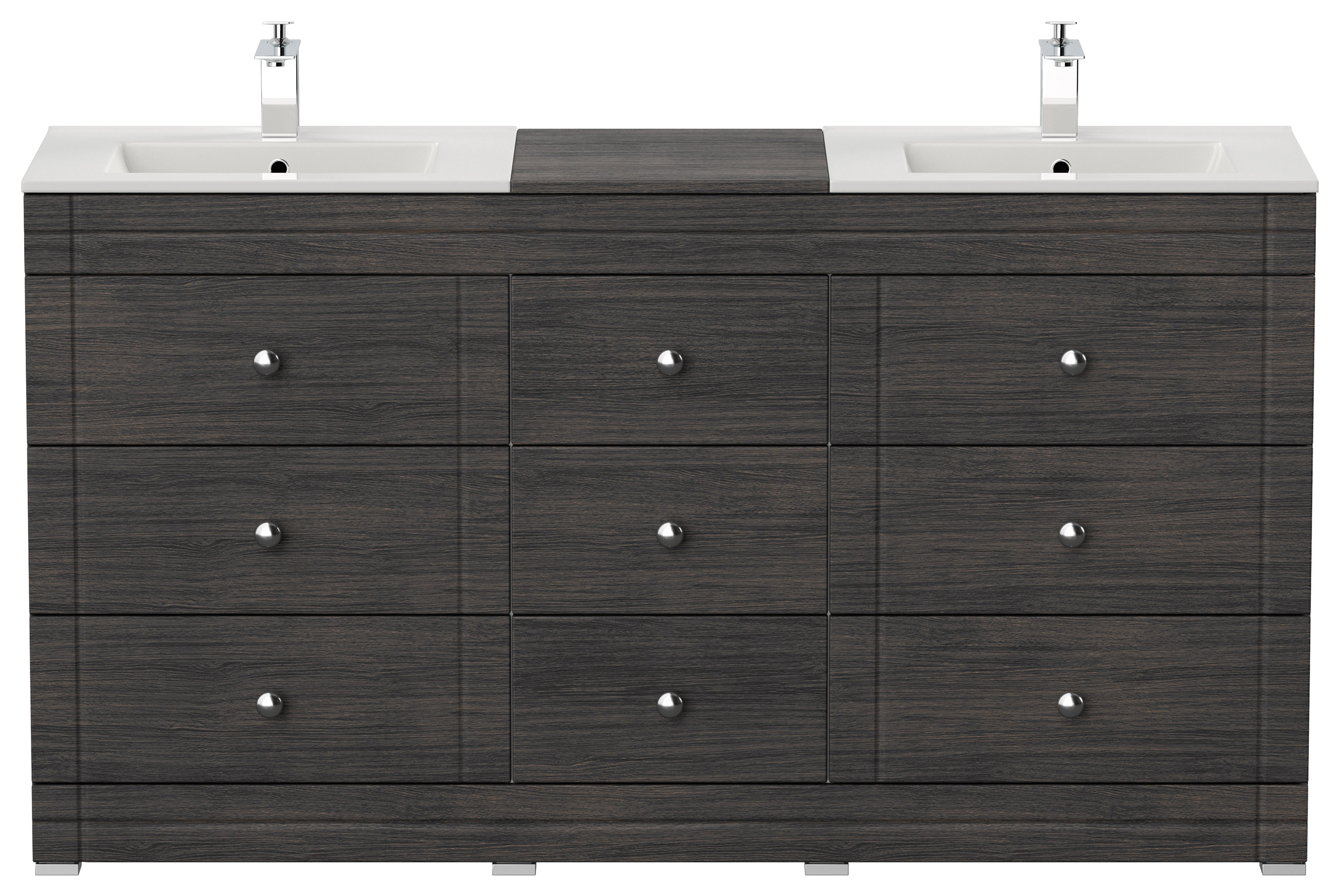 Stand Badmöbel Cosmo Klassik SoftClose anthrazit gemasert