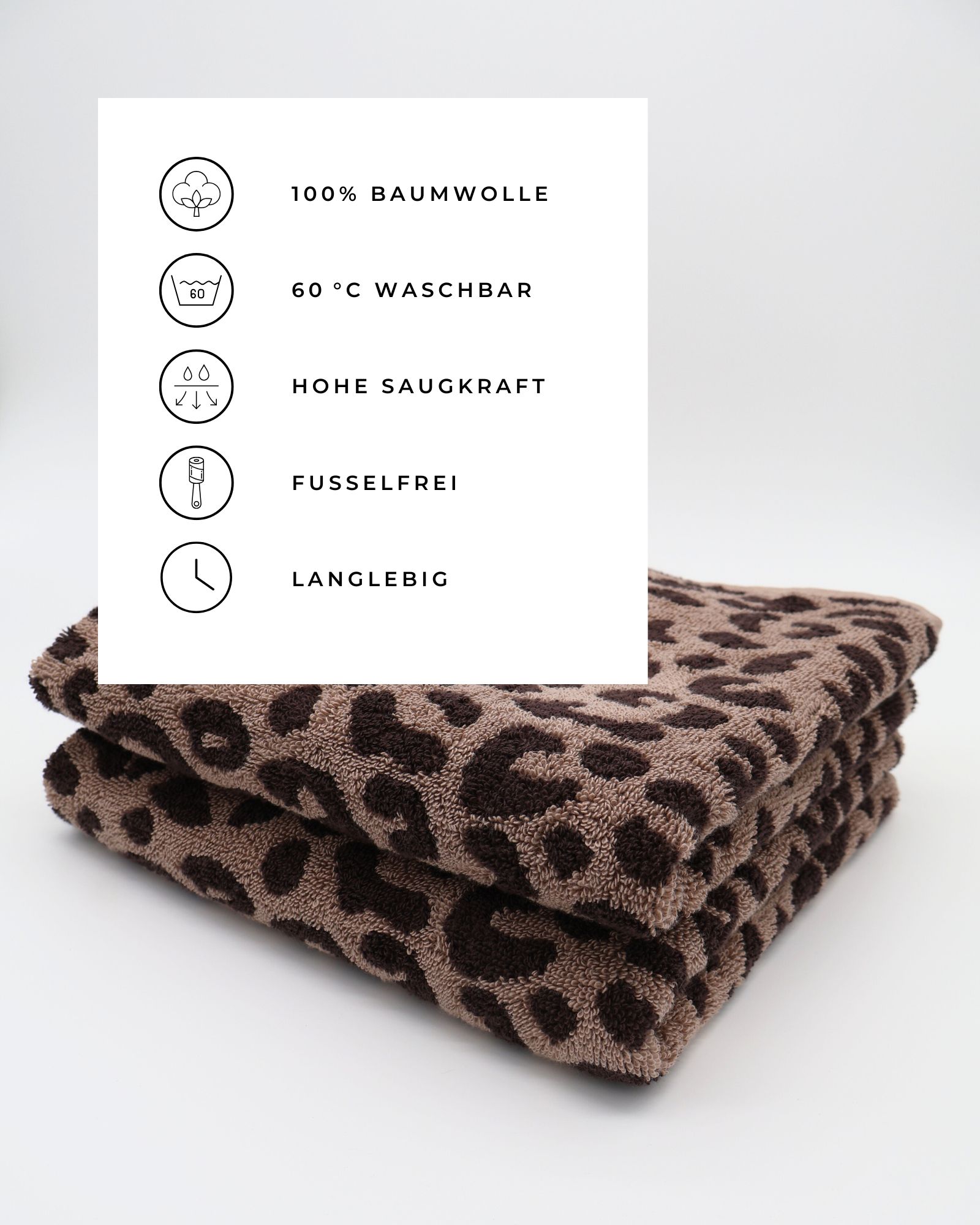 Handtücher LEO 50x100 -2er Set- Leopard