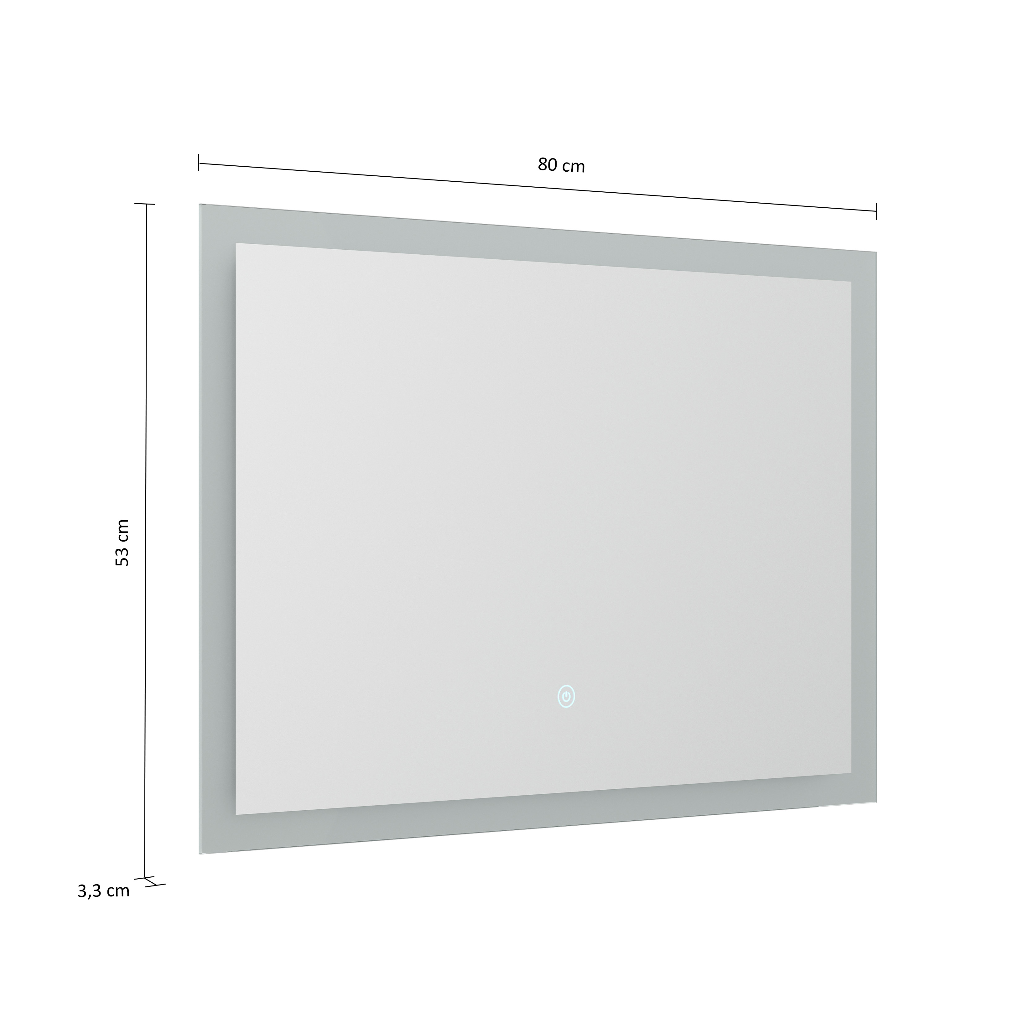 LED Spiegel 80x53 cm mit Touch Bedienung