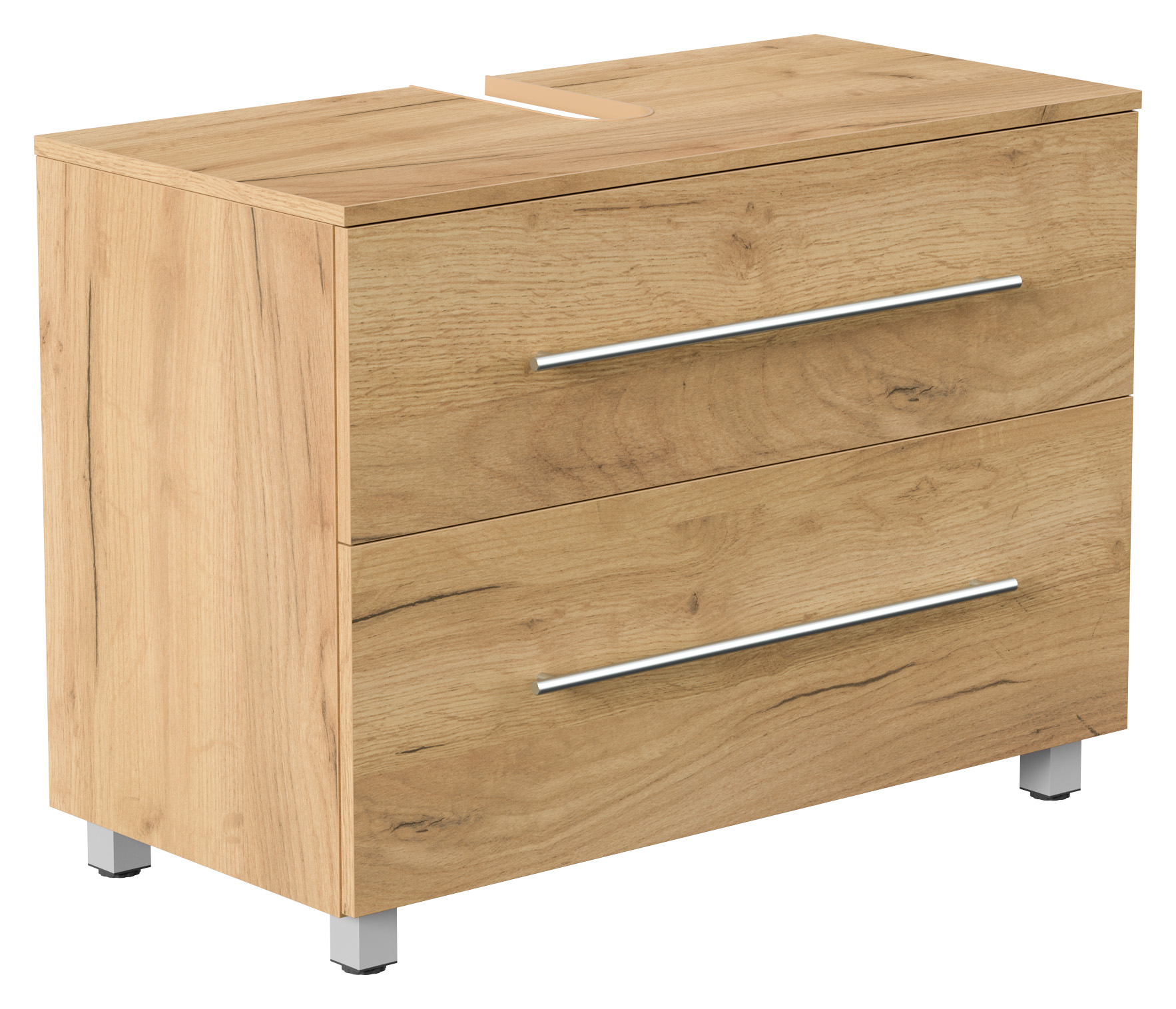 Universal Unterbau auf Standfüßen 85 cm SoftClose gold eiche