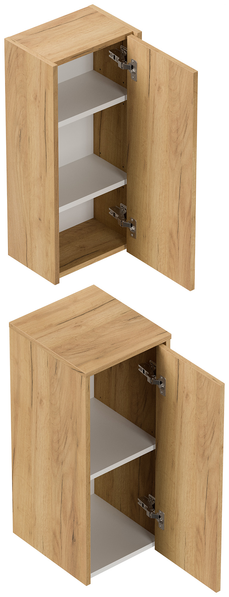 Badschrank 2er Set Taifun zur Wandmontage eiche gold