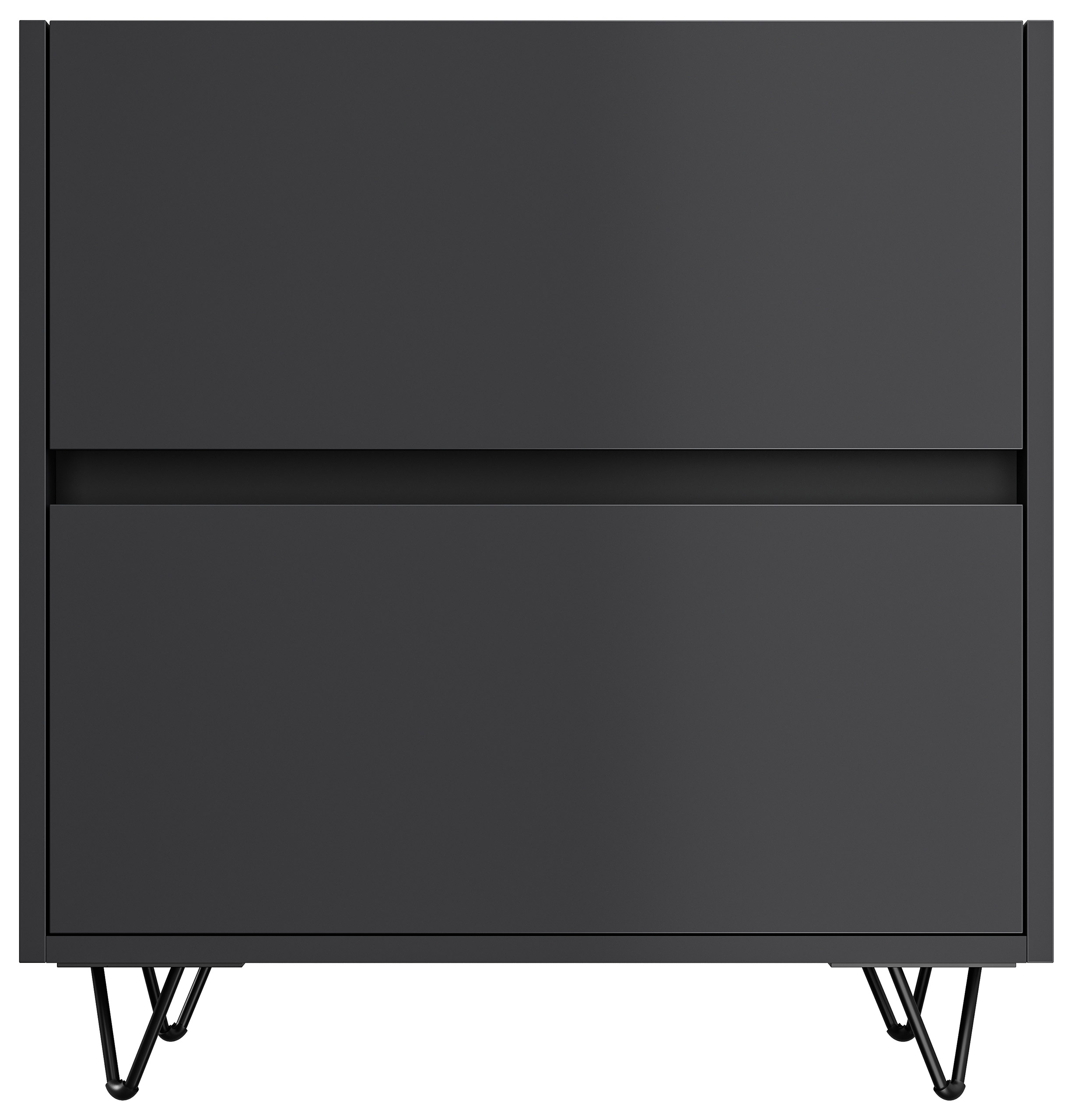 Nachttisch Kommode You 60cm 2 SoftClose stehend Grafit Softtouch