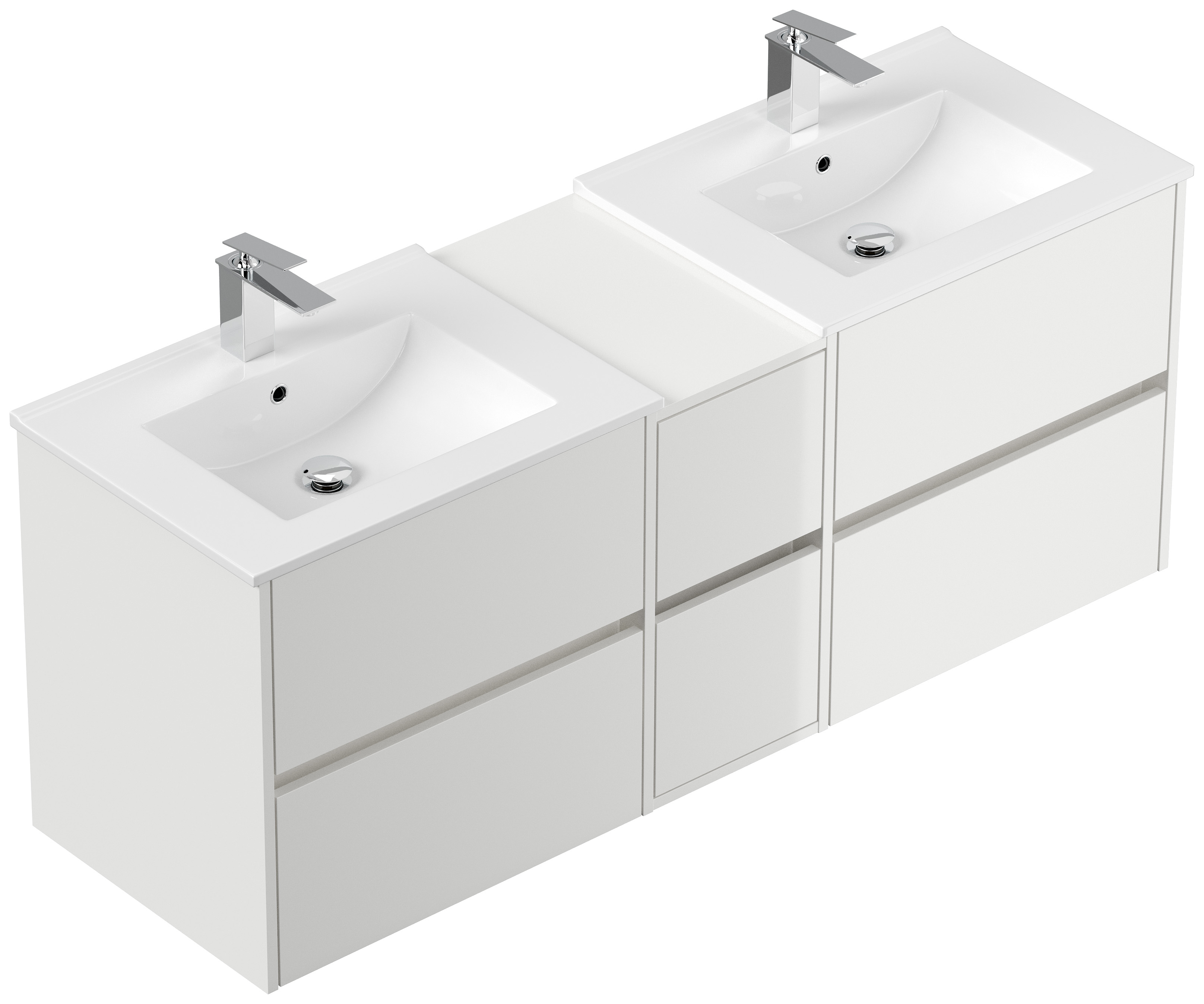 Badmöbelset Taifun 150cm weiß Hgl
