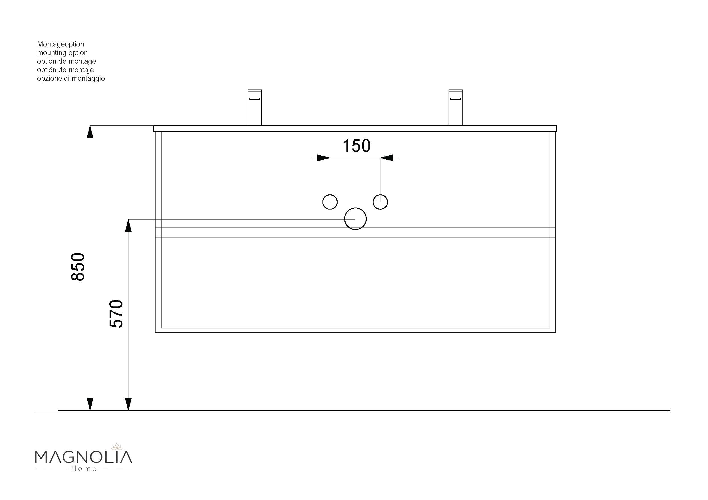 Doppel-Badmöbel Set Taifun 4tlg.120cm LED Spiegel 3er Boxen & Hochschrank Grafit