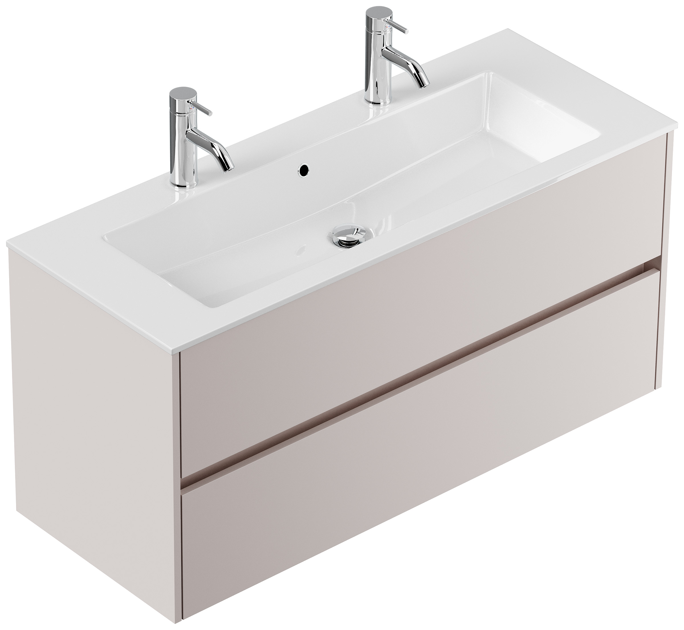 Doppelbadmöbel Taifun mit Waschtisch 120 cm 2 Greifraum SoftClose Auszüge eiche