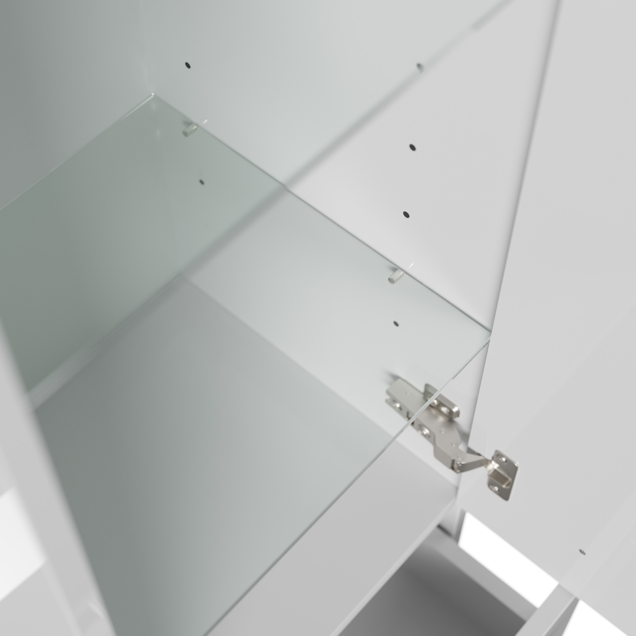 Hochschrank 120 cm weiss hochglanz mit Glaseinlagen